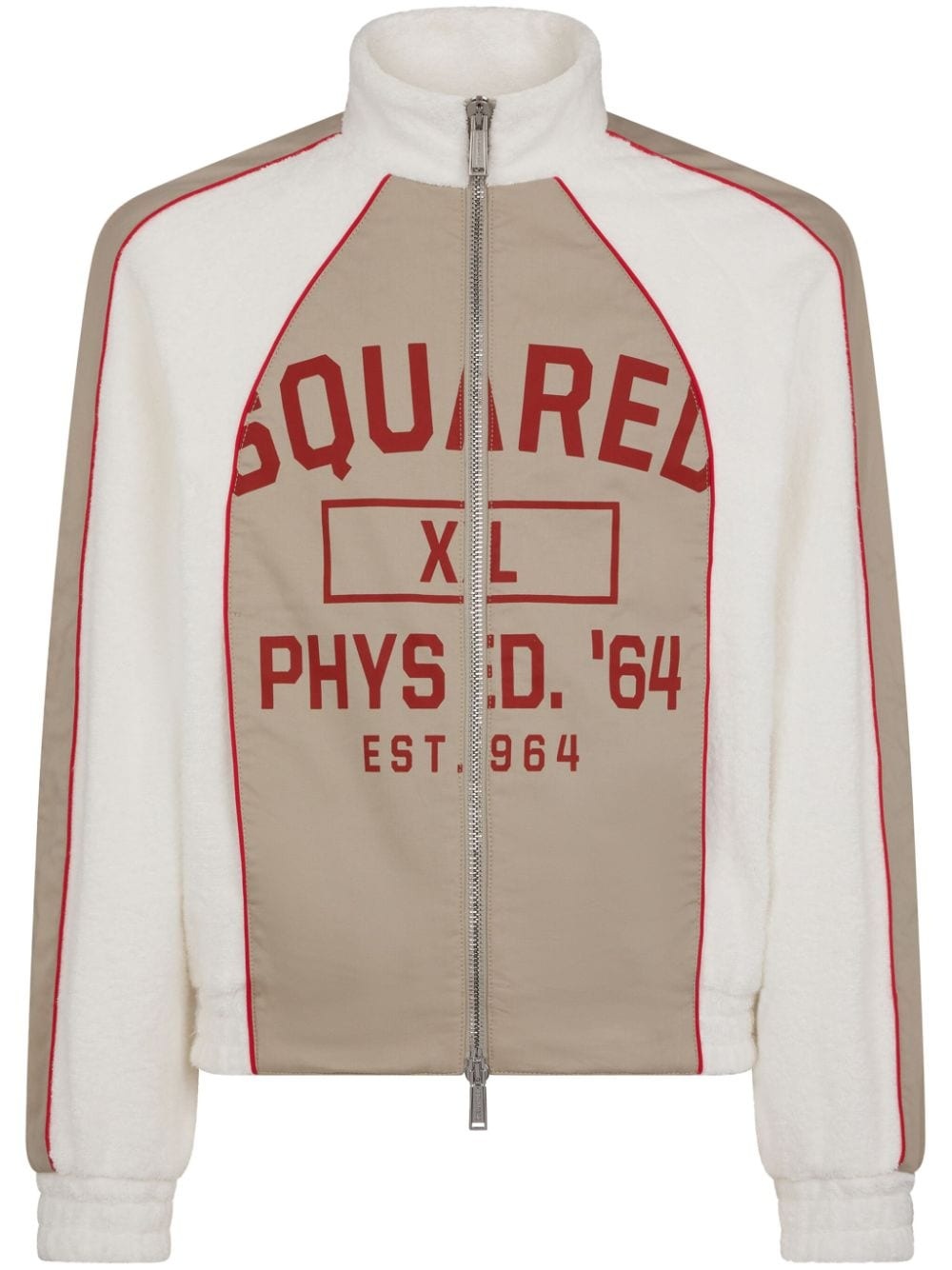 logo-print panelled sports jacket - 1