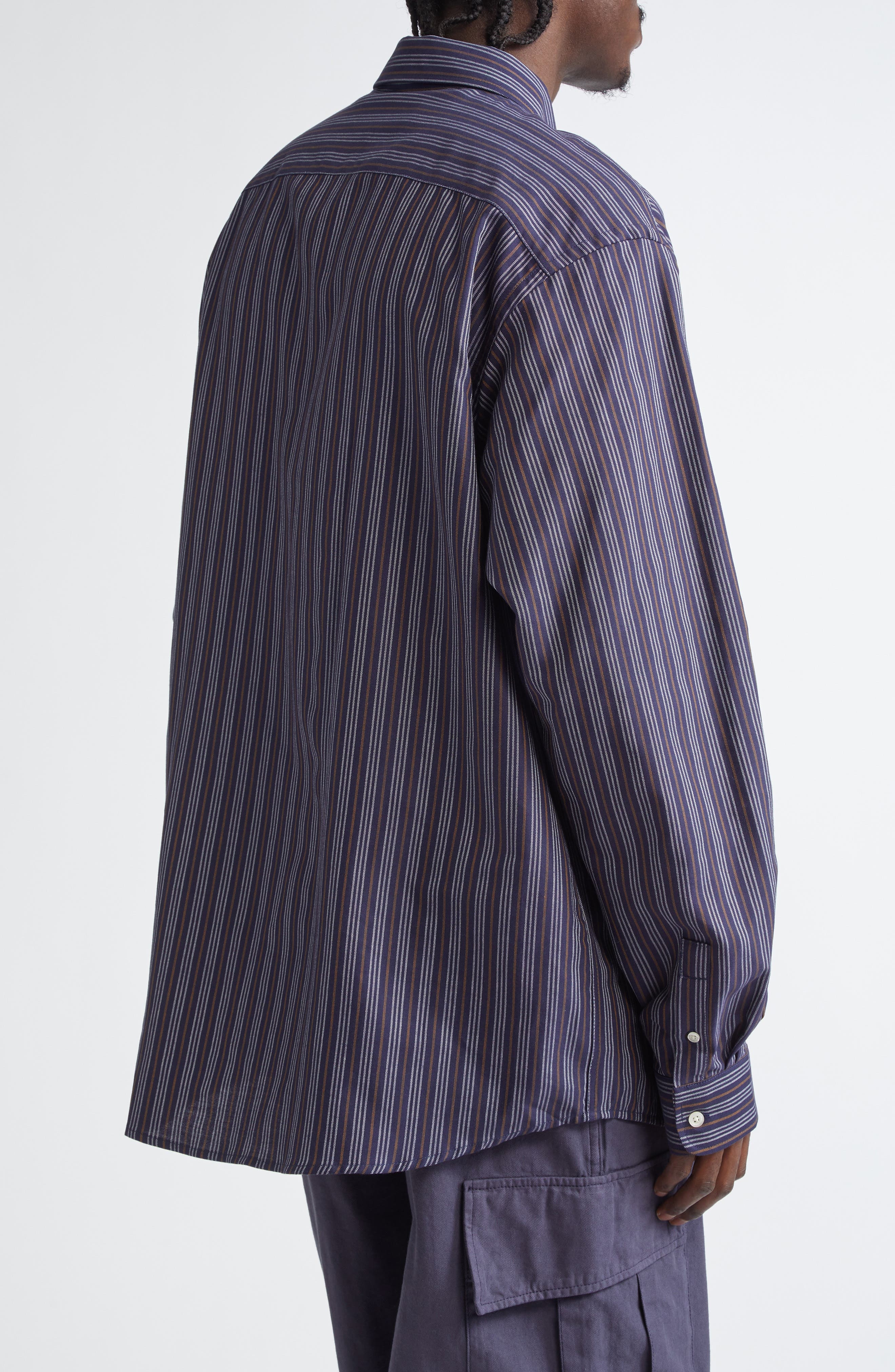 PALMES Deuce Organic Cotton Button-Down Oxford Shirt in Dark Blue at Nordstrom - 3