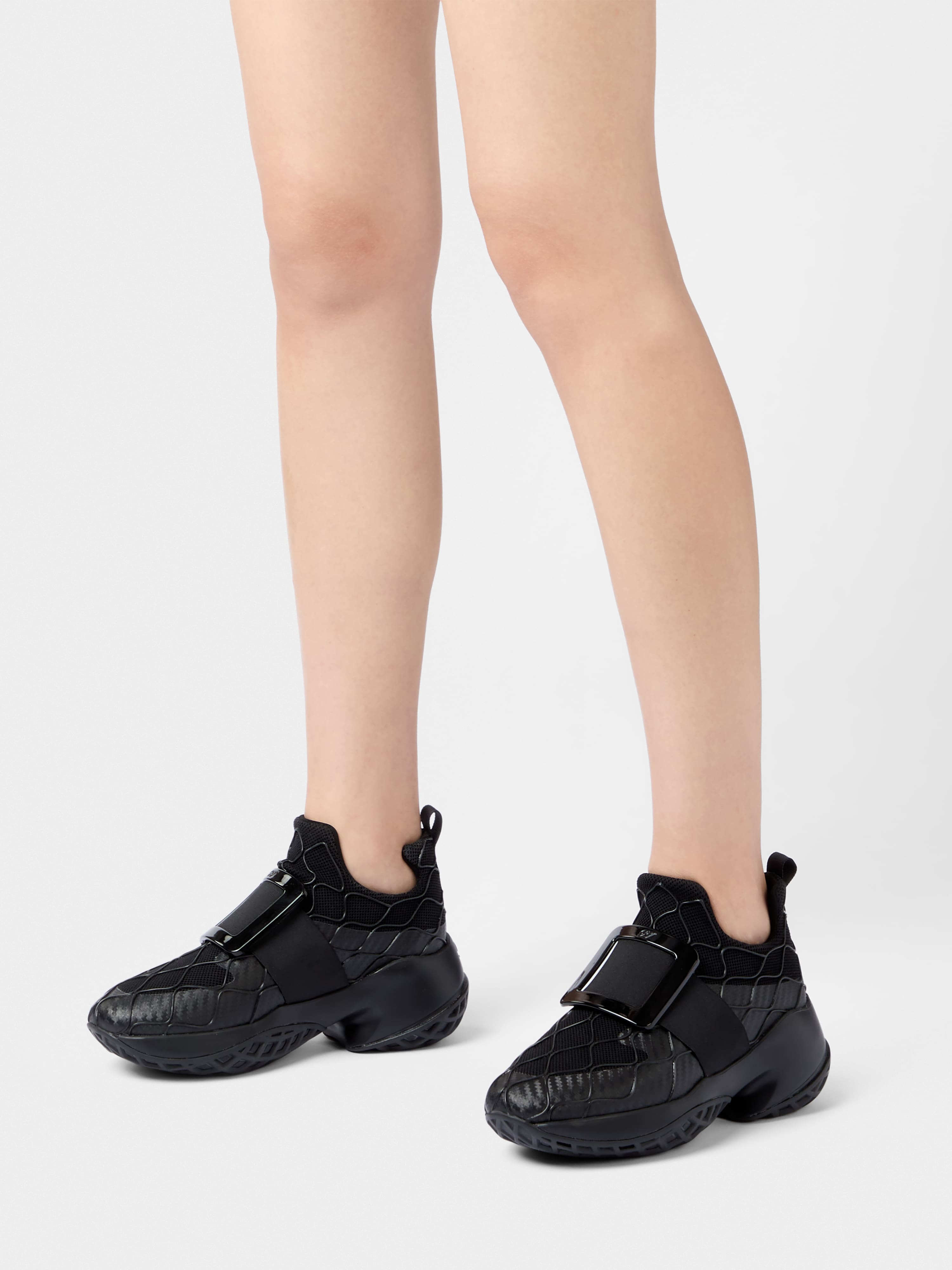 Viv' Run Technical Lacquered Buckle Sneakers in Technical Fabric - 10