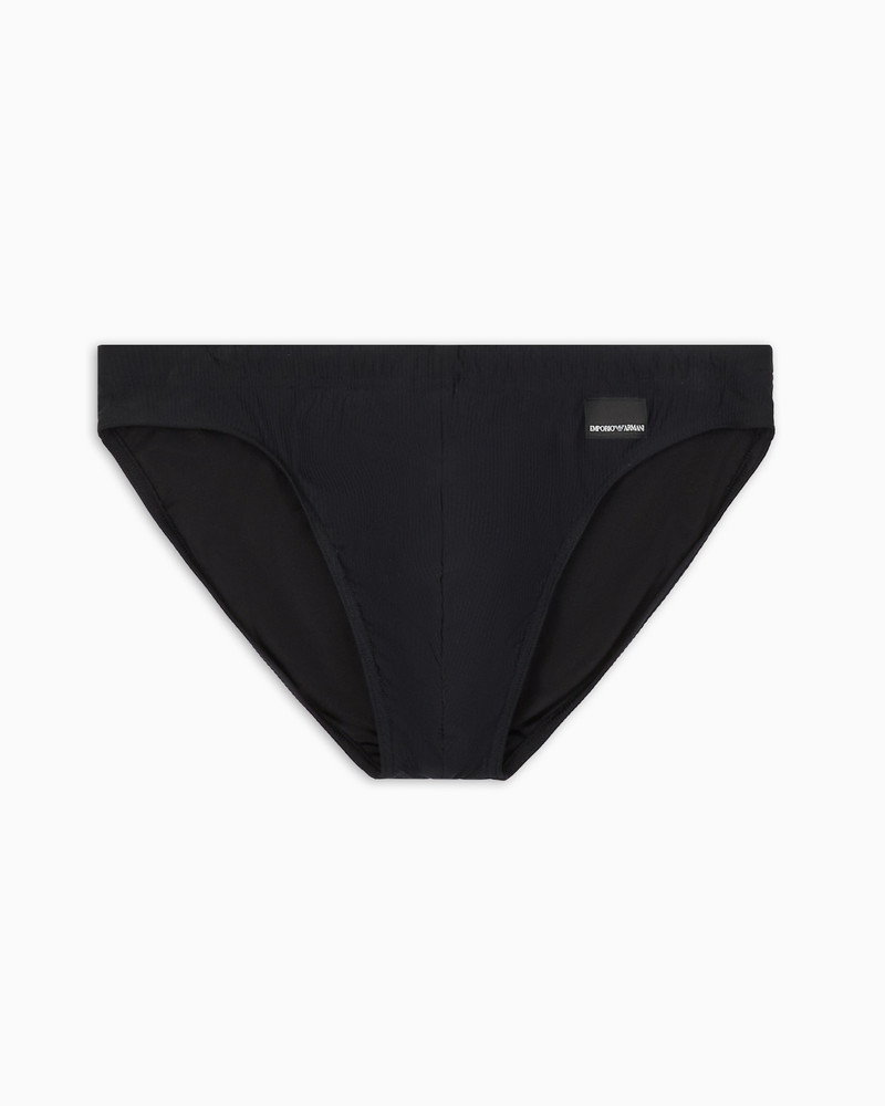 BLACK EDITION SWIM BRIEFS WITH LOGO PATCH 1