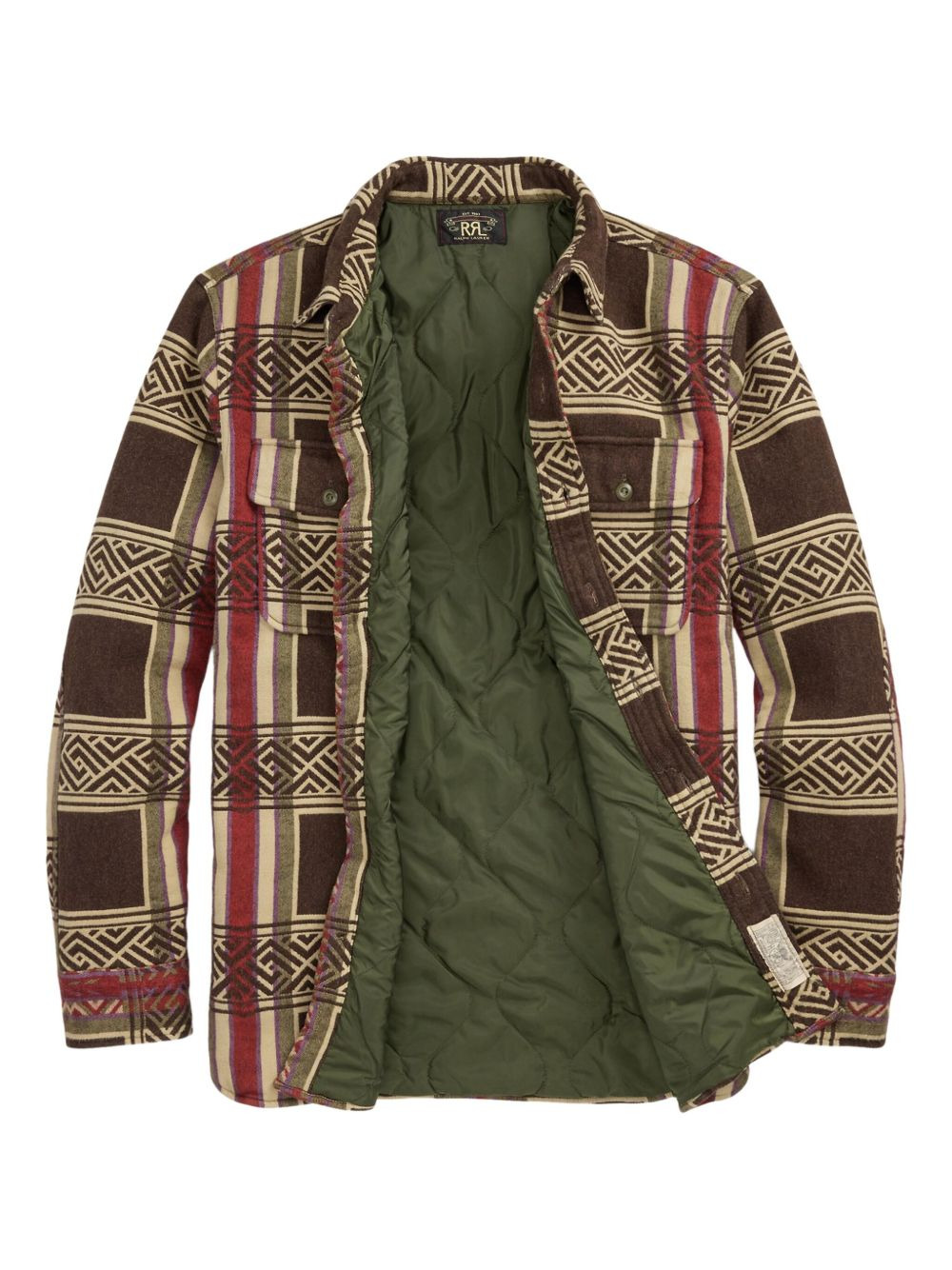 checked padded shirt jacket - 6