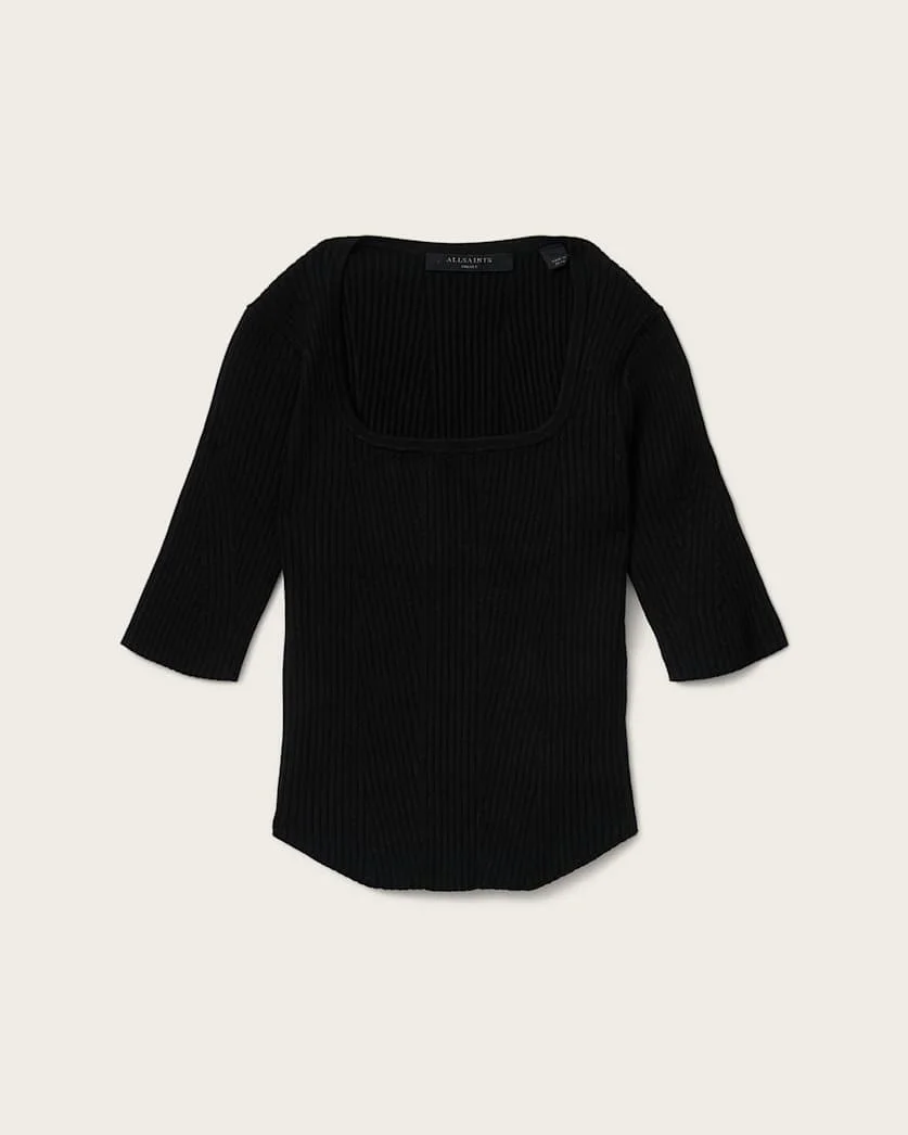 CRUZ HALLY RIBBED KNIT TOP - 1