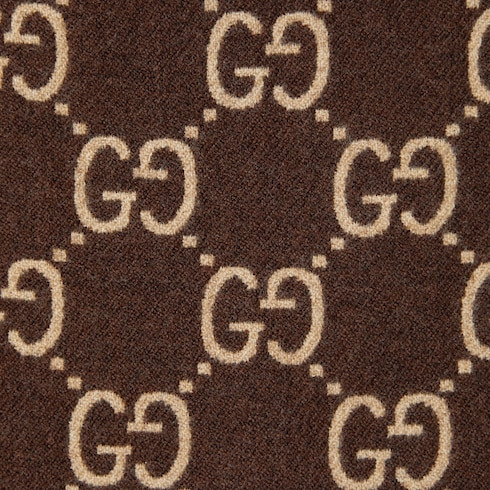 GG wool jacquard cape - 5