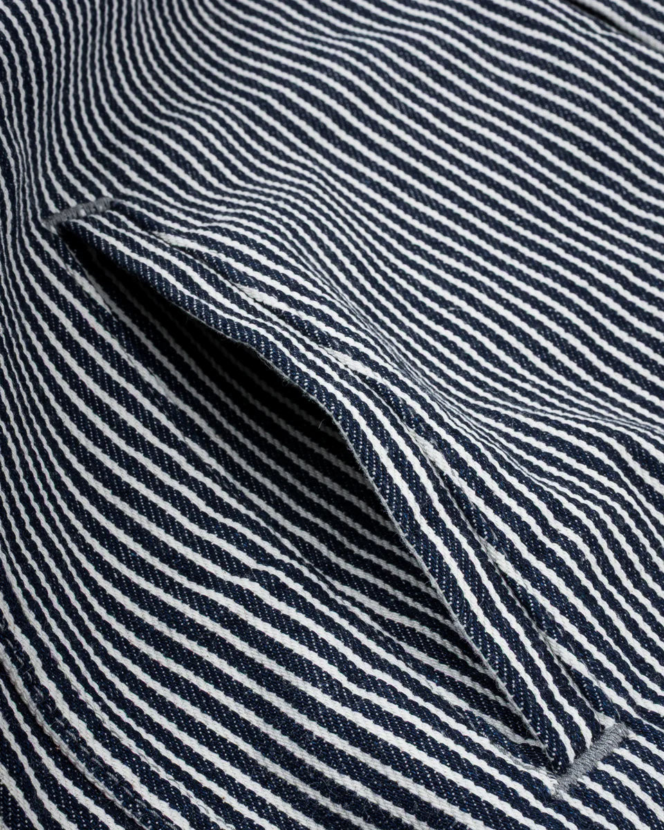 IHSH-421-IND 12oz Hickory Stripe CPO Shirt Indigo - 6