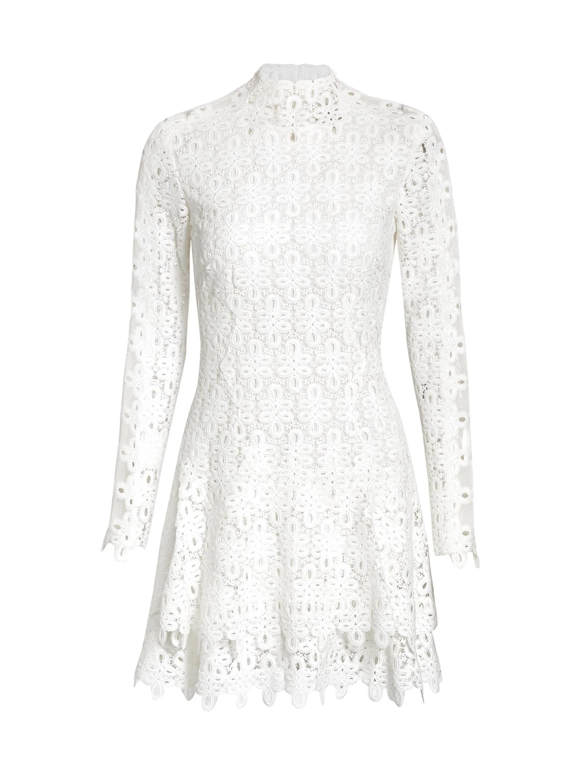 Women's Guipure Lace Dress - White - 1