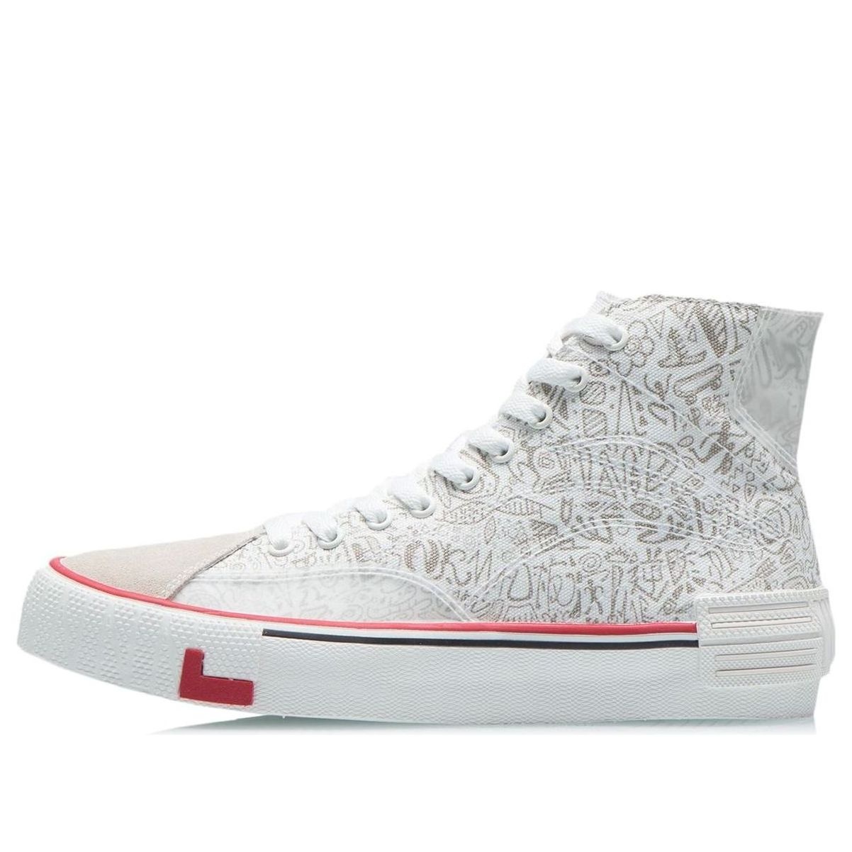 (WMNS) Li-Ning Weiwu Canvas Hi Shoes 'White Silver' AECR012-1 - 1