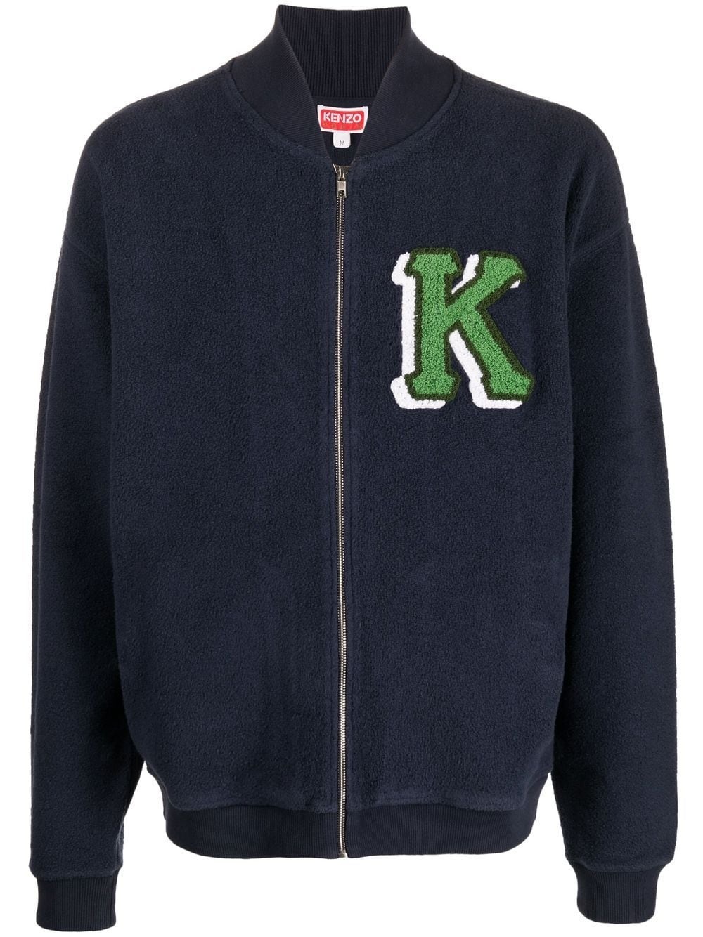 logo-print fleece jacket - 1