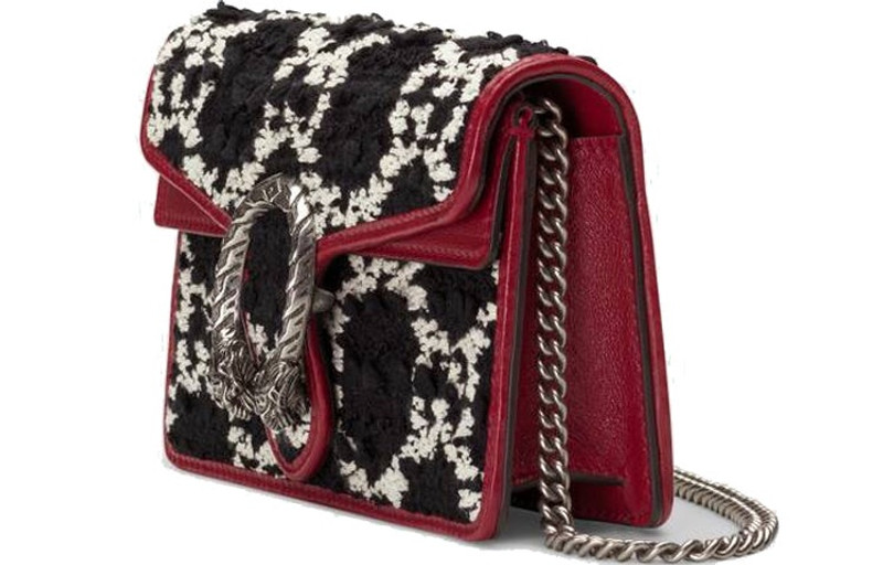 (WMNS) Gucci Dionysus Tiger Head Logo Chain Shoulder Messenger Bag Mini Black / Red 476432-HS8AN-116 3