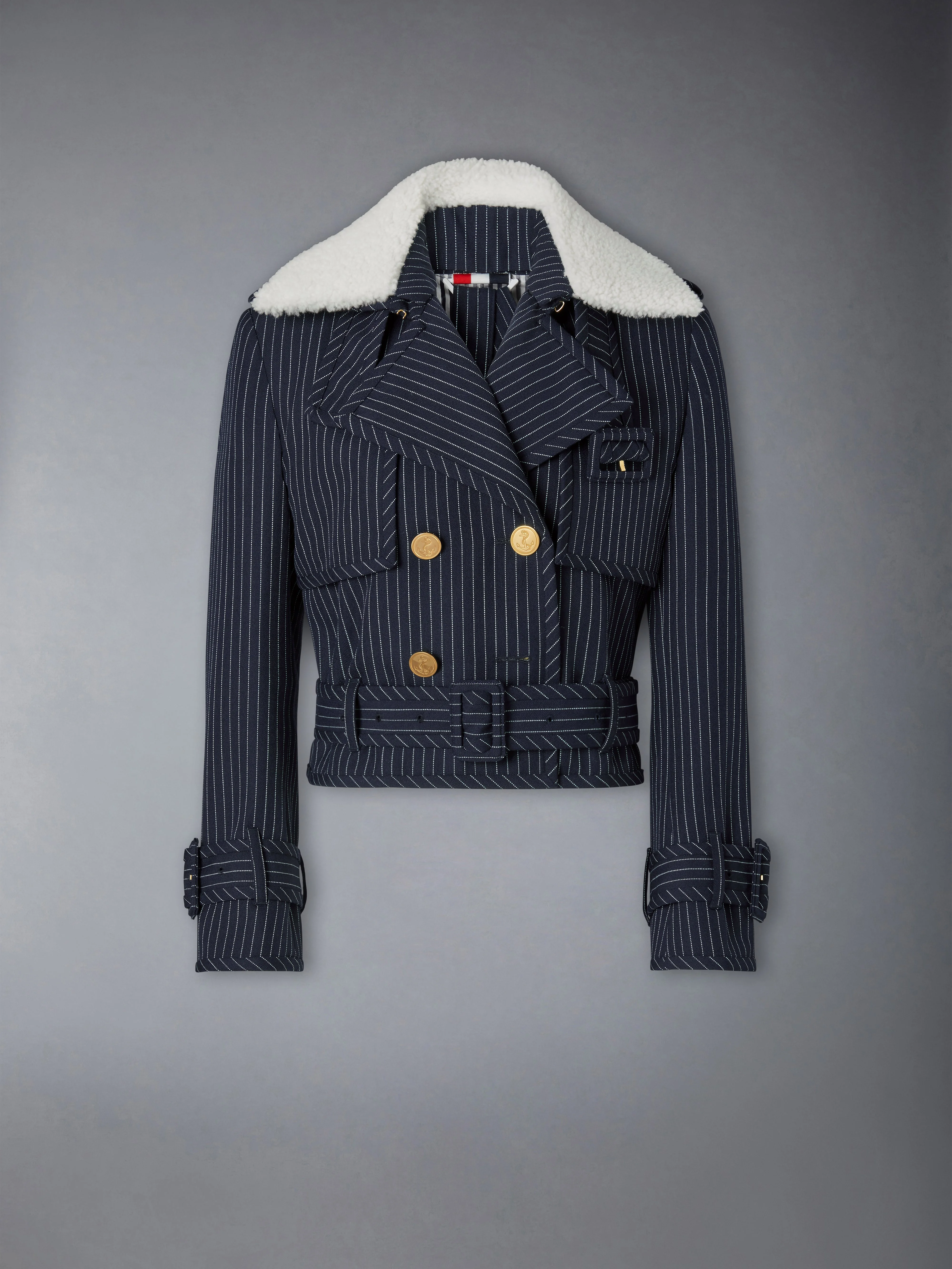 HIGH TWIST WOOL CROPPED TRENCH - 1