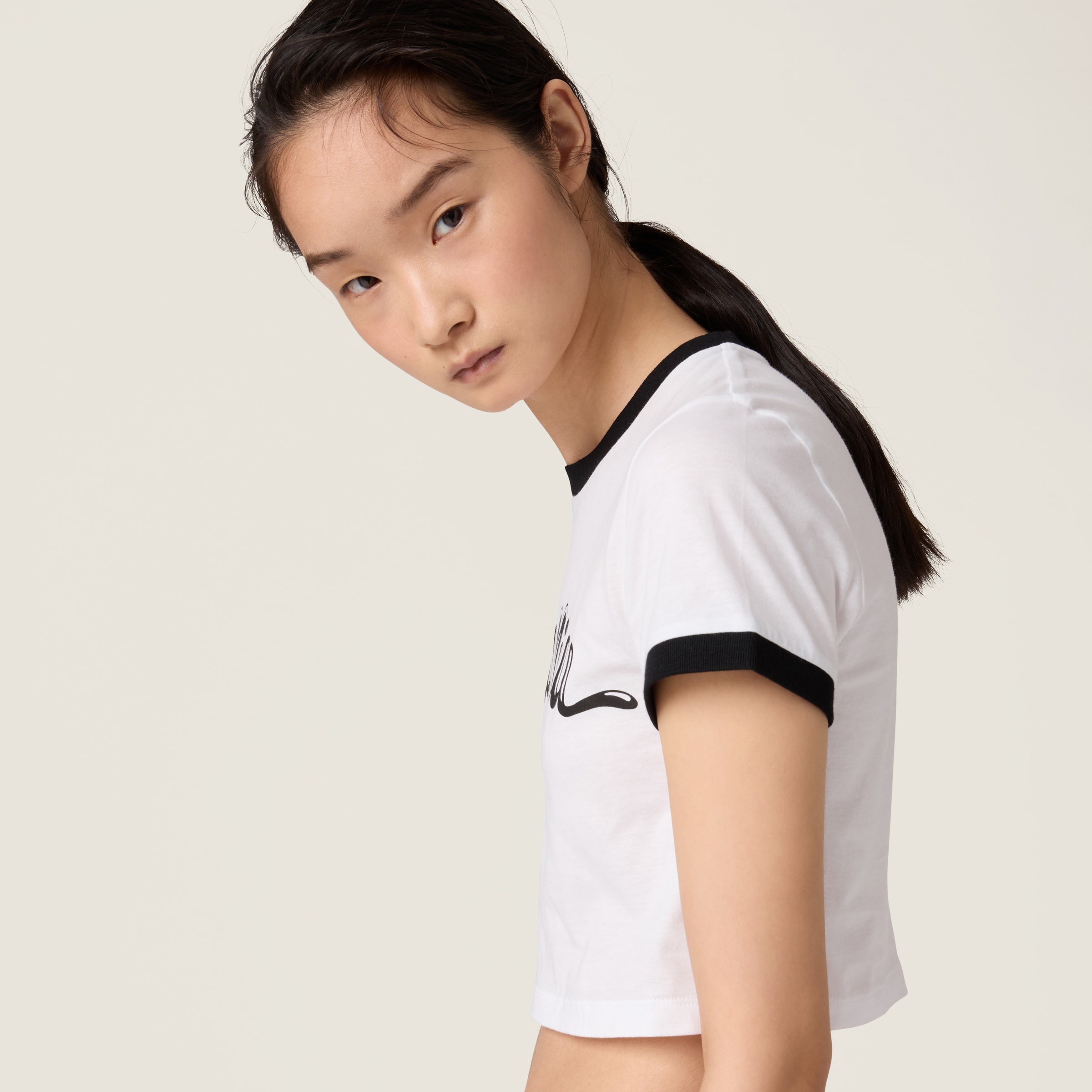 Cotton jersey T-shirt with printed logo - 5