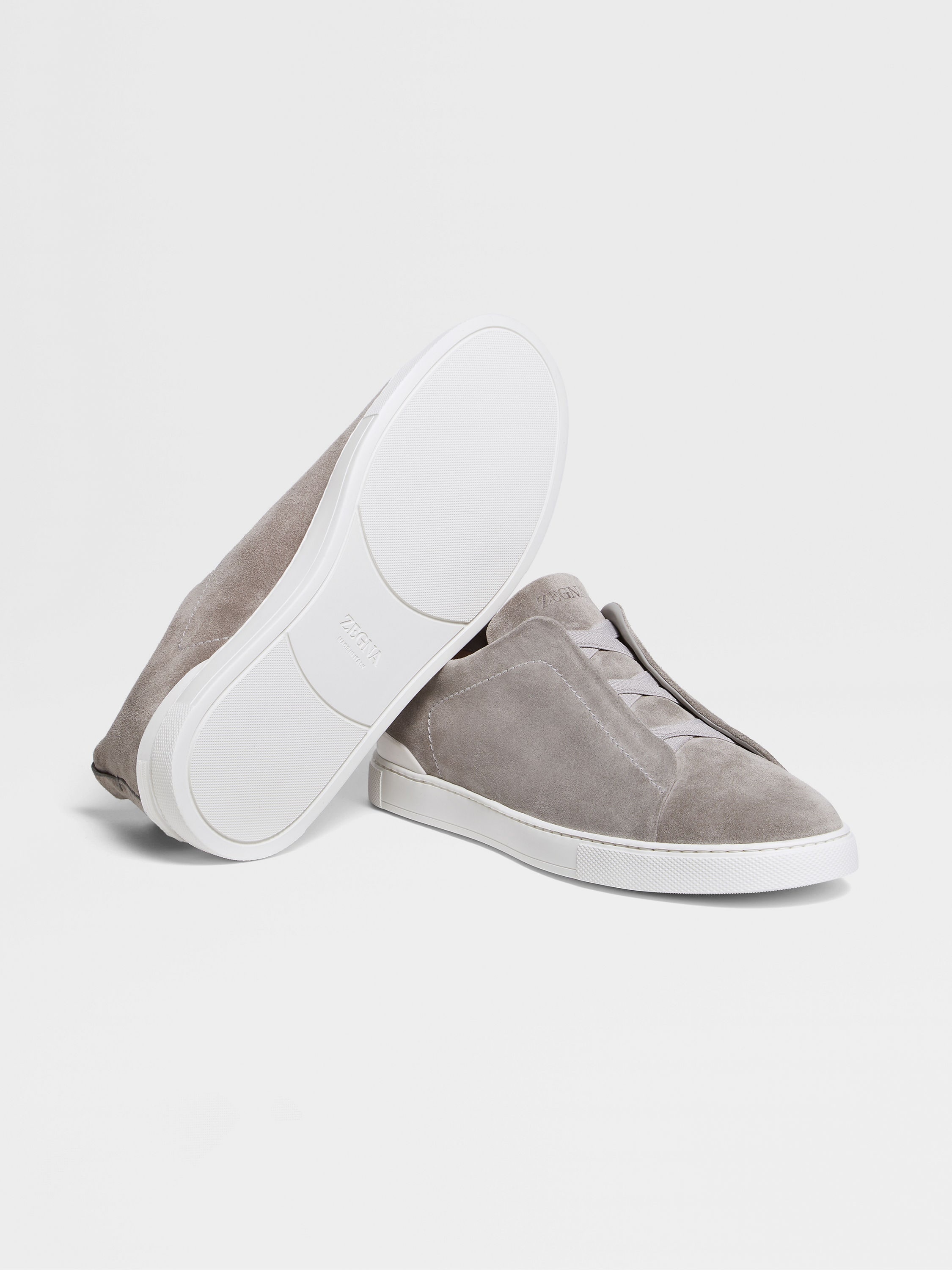GREY MÉLANGE SUEDE TRIPLE STITCH™ SNEAKERS - 6