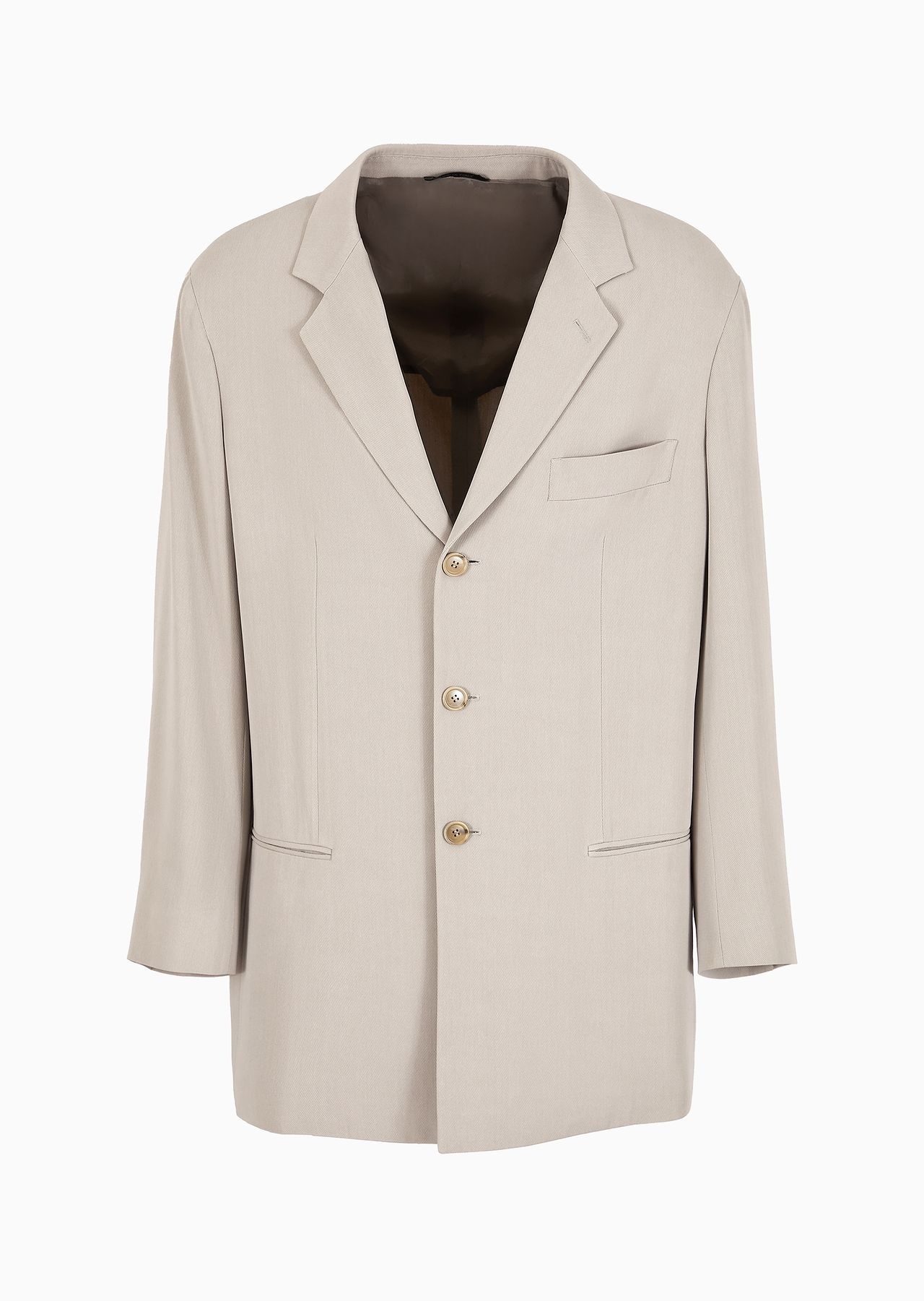 Single-breasted jacket in silk - 1