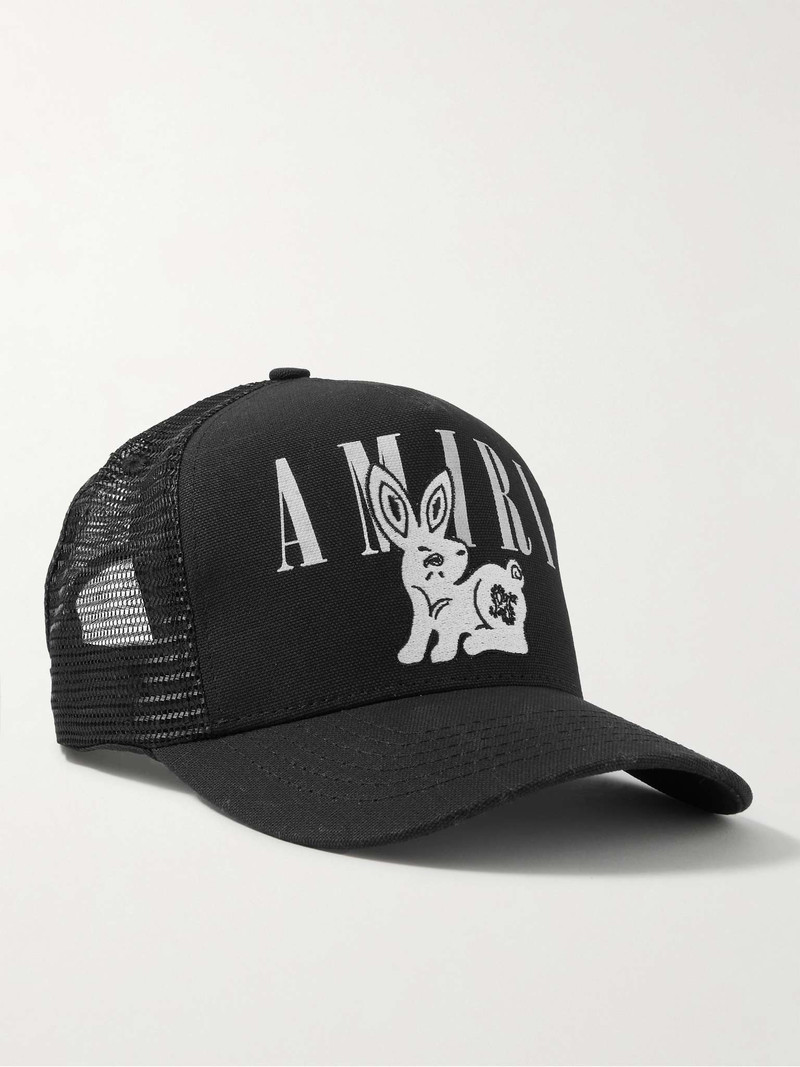Logo-Print Embroidered Cotton-Canvas and Mesh Trucker Hat - 1