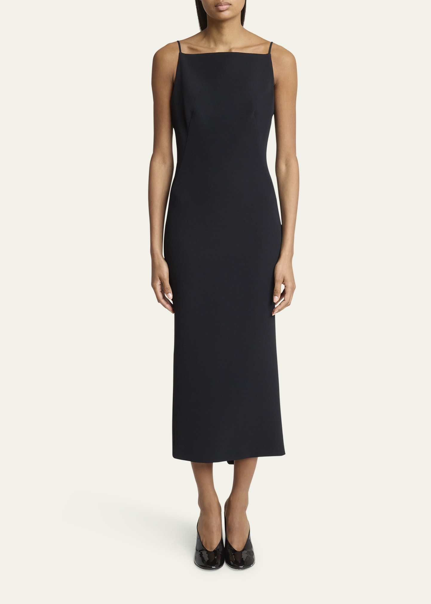 Square-Neck Sleeveless Midi Dress - 2