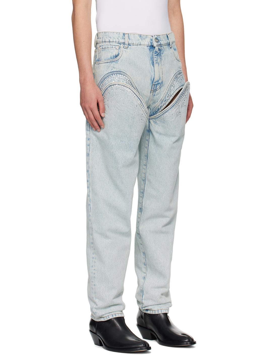 SSENSE Exclusive Blue Cut Out Jeans - 2