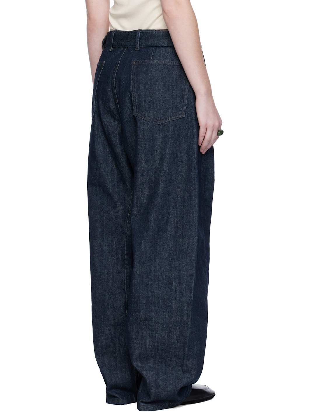 Blue Twisted Belted Jeans - 3