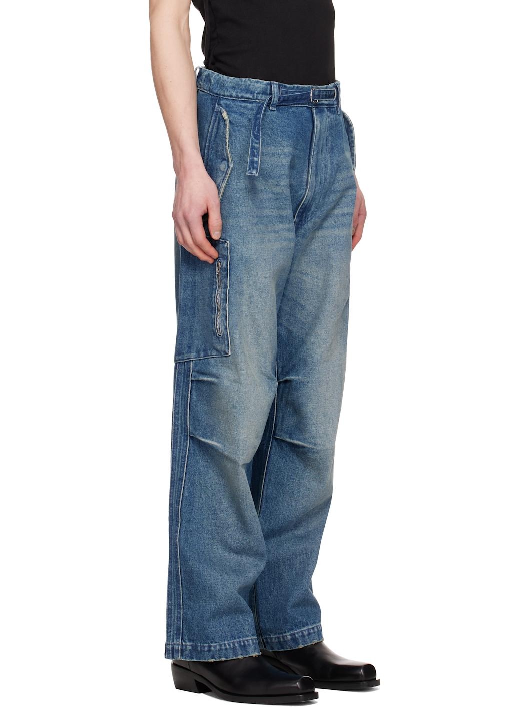 Blue Washed Denim Berlin Baggy Jeans - 2