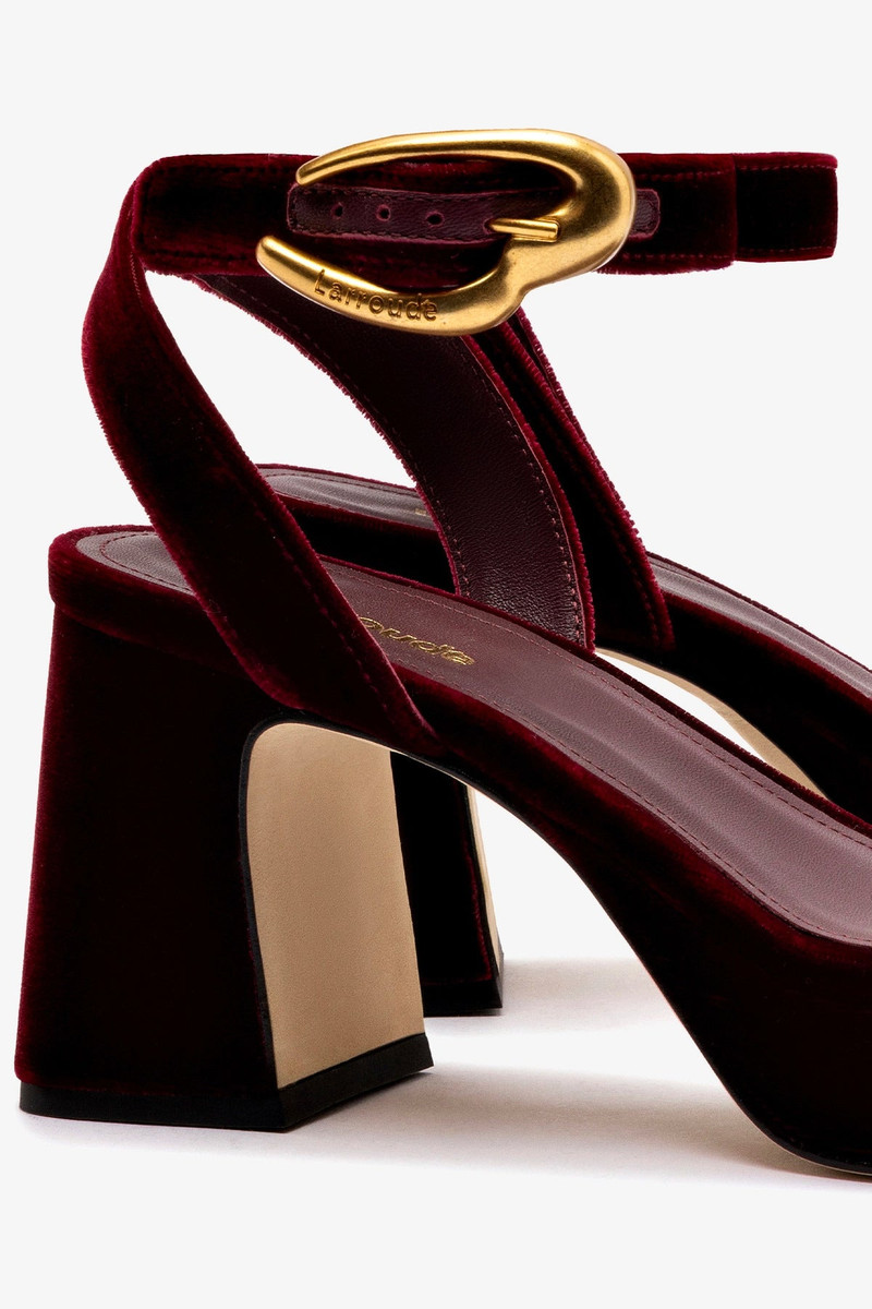 Dolly Verona Low Sandal In Wine Velvet 4