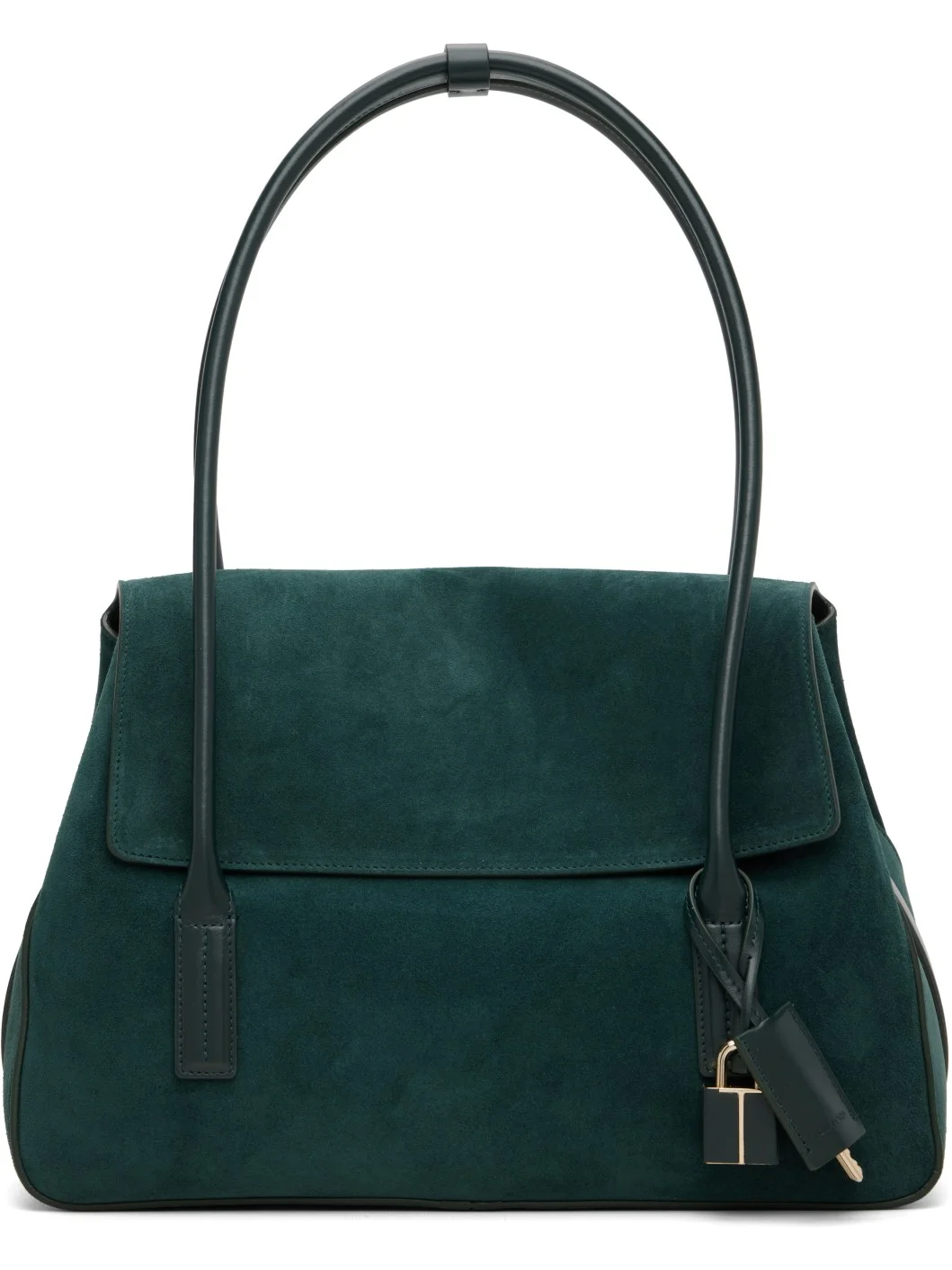 Green Suede Leather Eclipse Medium Tote - 1