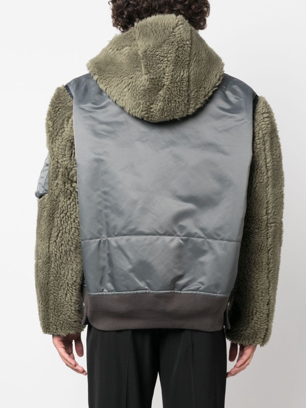 colour-block zip-up hooded jacket - 4
