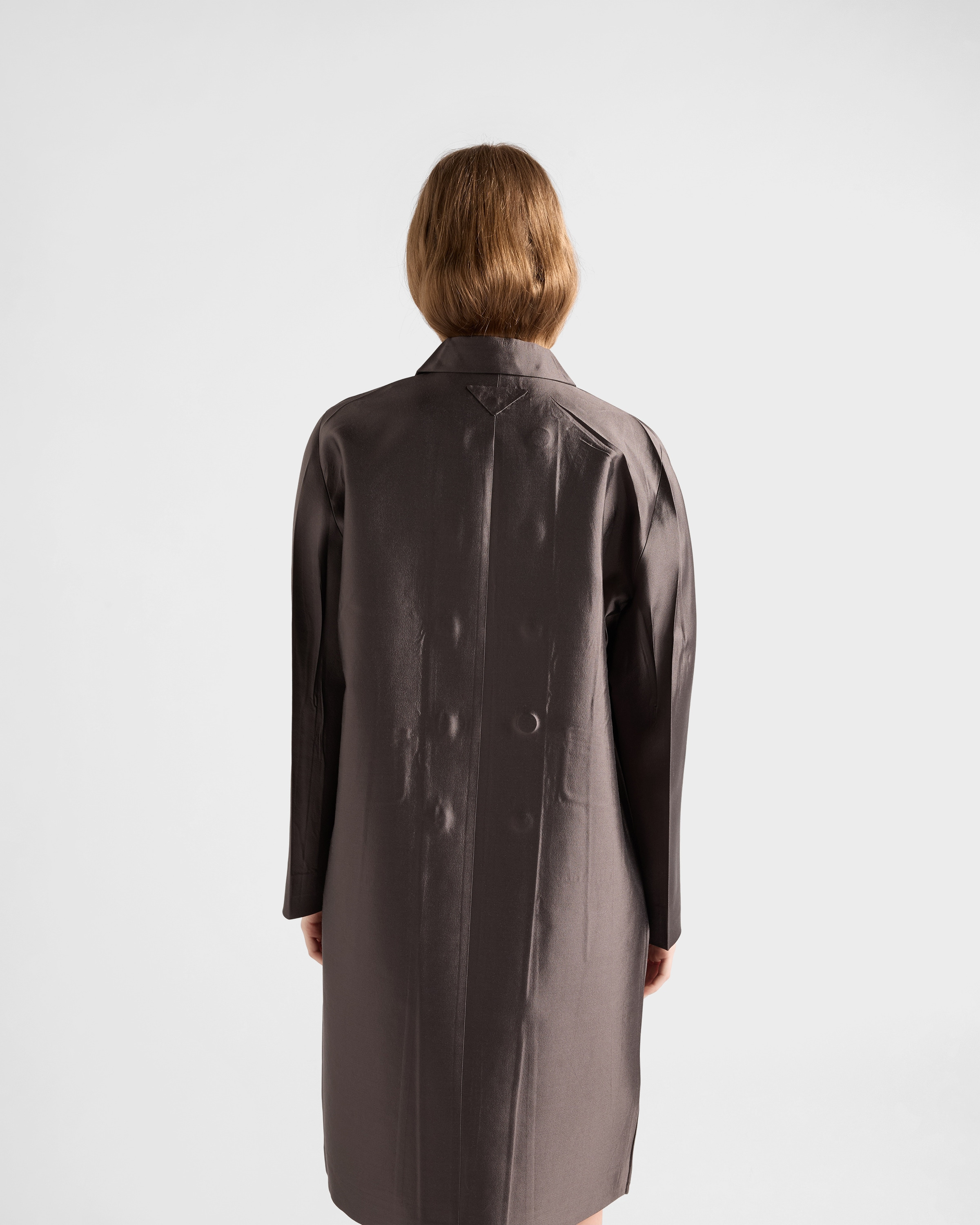 Double-breasted wool and silk coat - 5