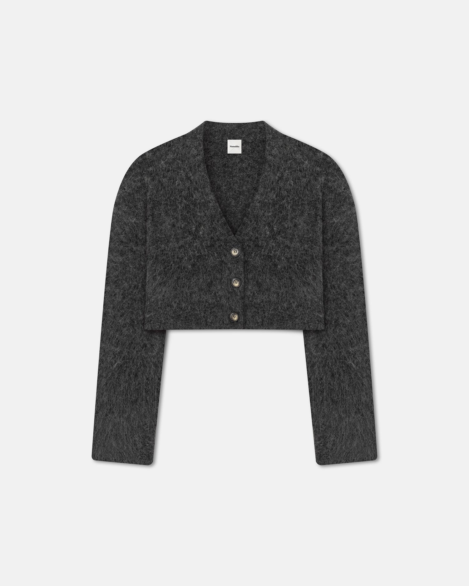 Cropped Brushed-Alpaca Cardigan - 1