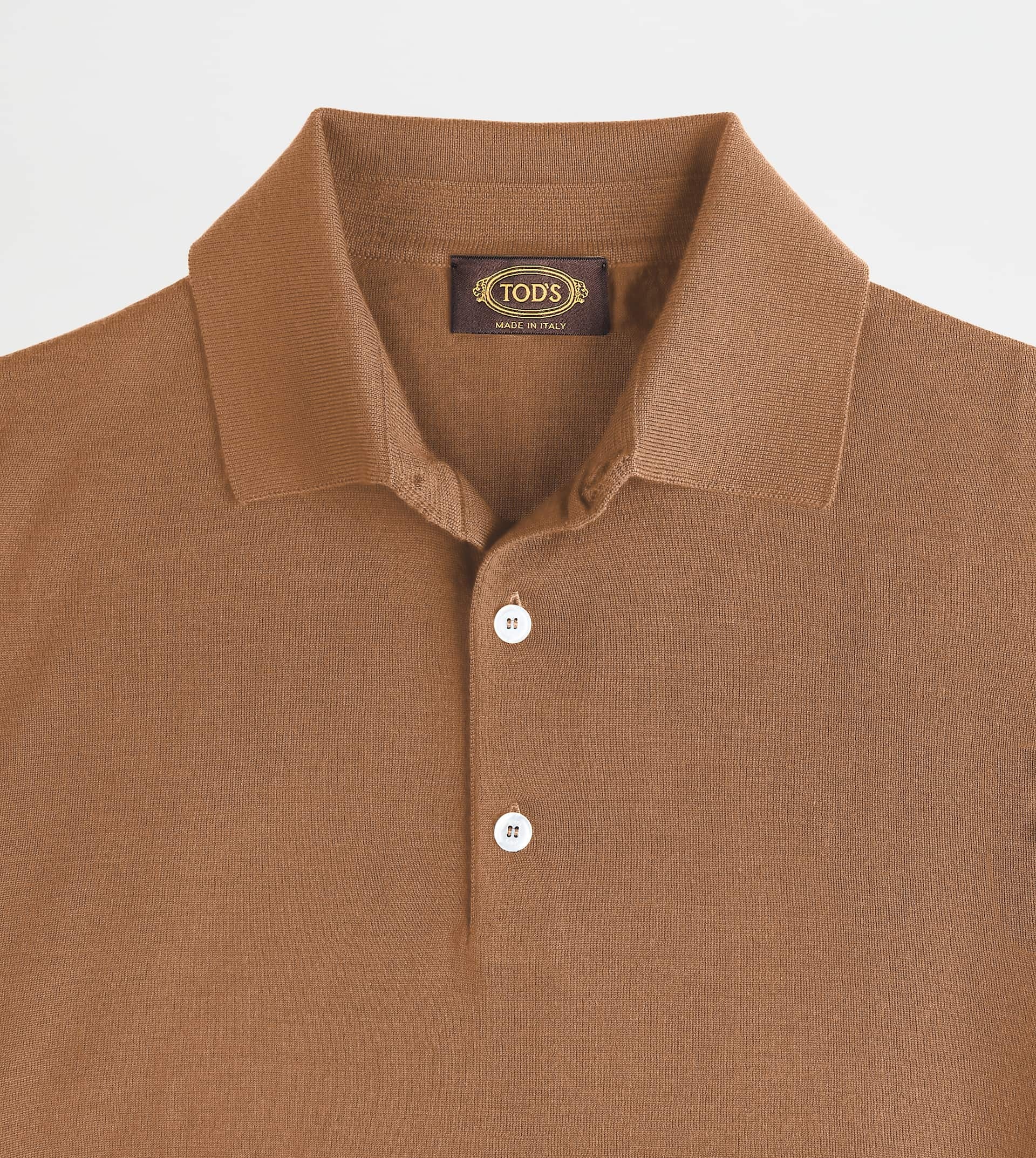POLO SHIRT IN T15 WOOL - BROWN - 6