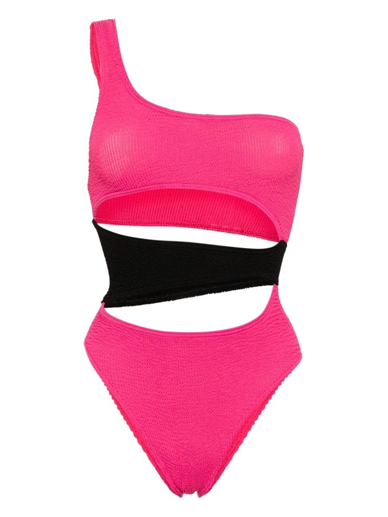 Splice cut-out smocked swimsuit 1