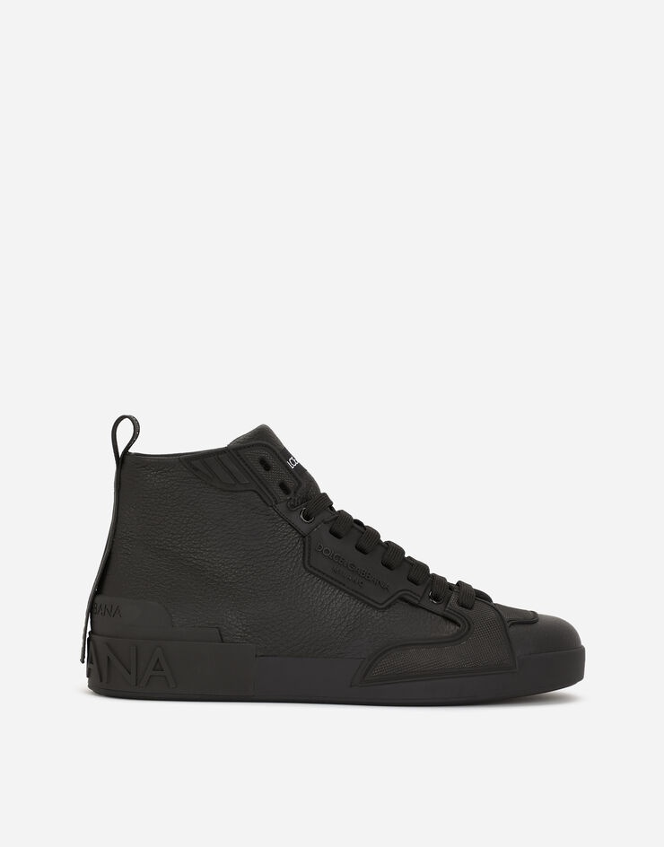 Tumbled calfskin and rubber Portofino light high-top sneakers - 1