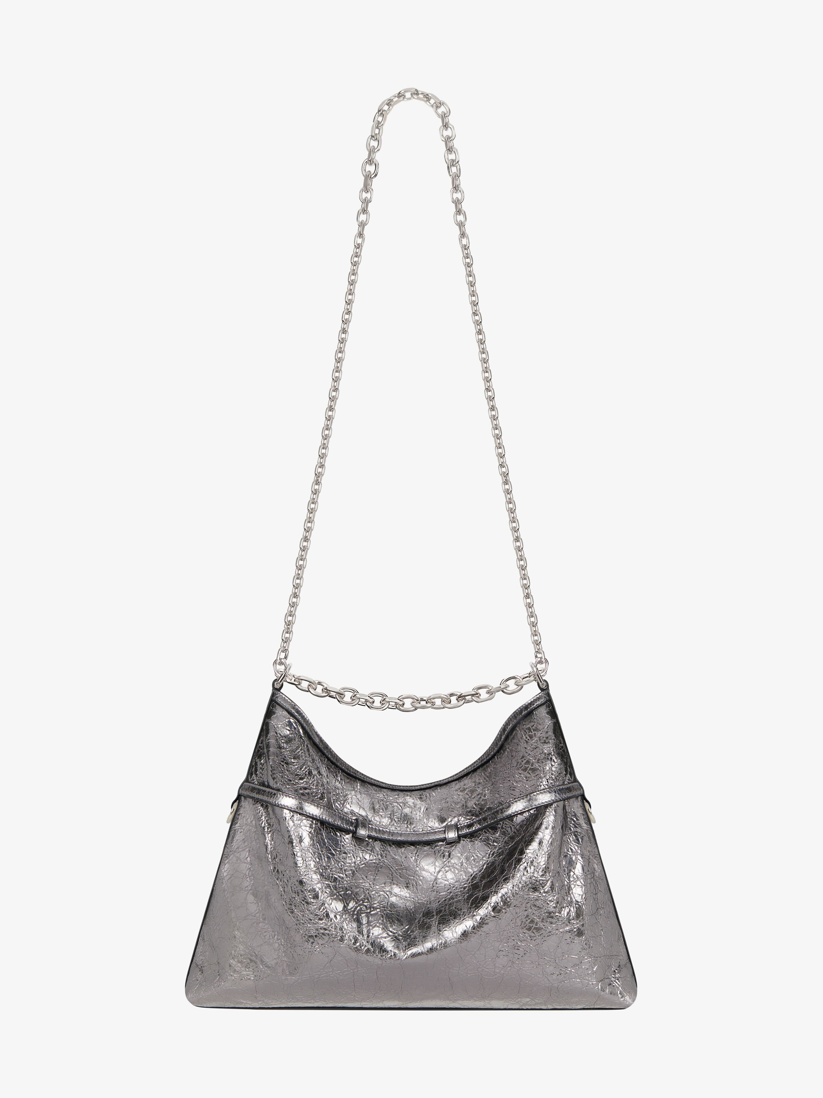 MEDIUM VOYOU CHAIN BAG IN LAMINATED LEATHER - 3