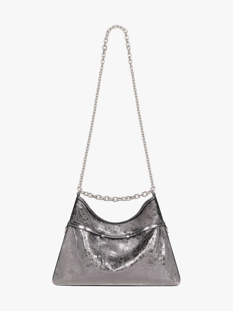 MEDIUM VOYOU CHAIN BAG IN LAMINATED LEATHER 3