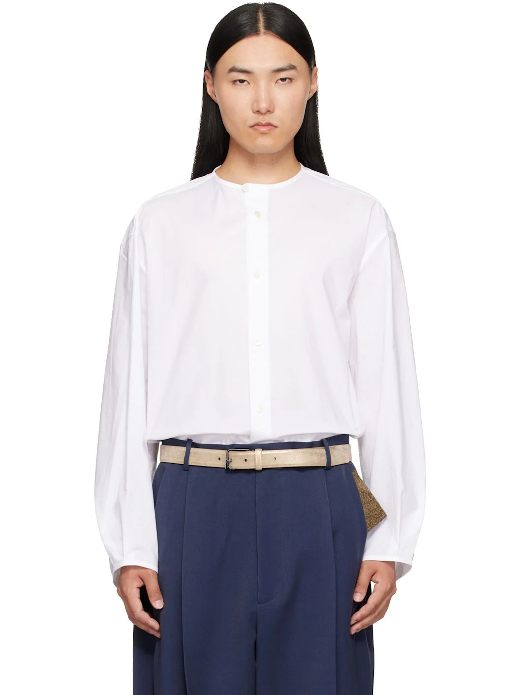 White Band Collar Shirt - 1