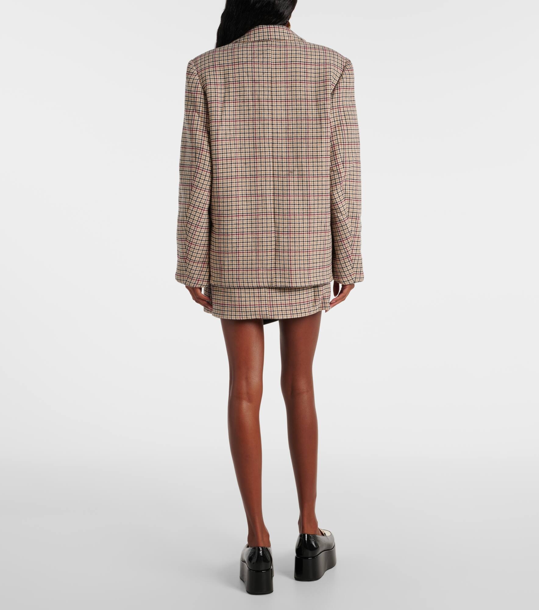 GANNI Checked wool-blend blazer | mytheresa | REVERSIBLE
