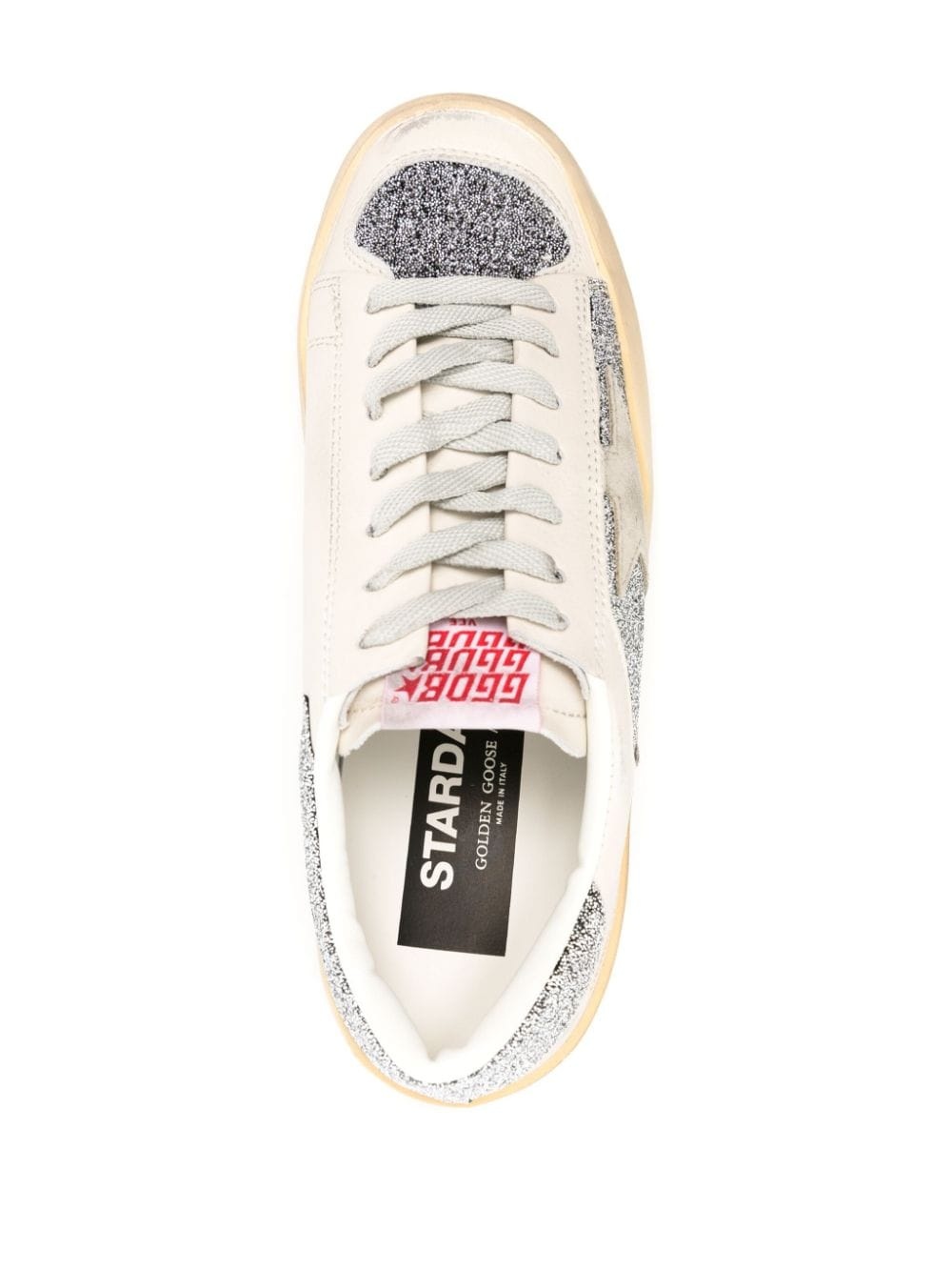 Stardan crystal-embellished leather sneakers - 4