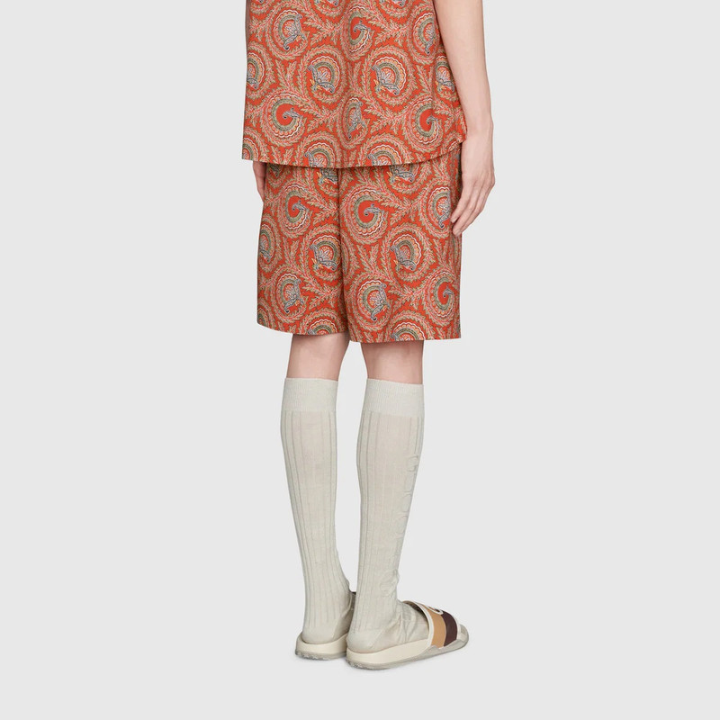 Paisley fan print muslin shorts 4