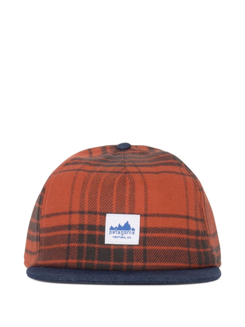 Range plaid-pattern denim-peak cap - 1