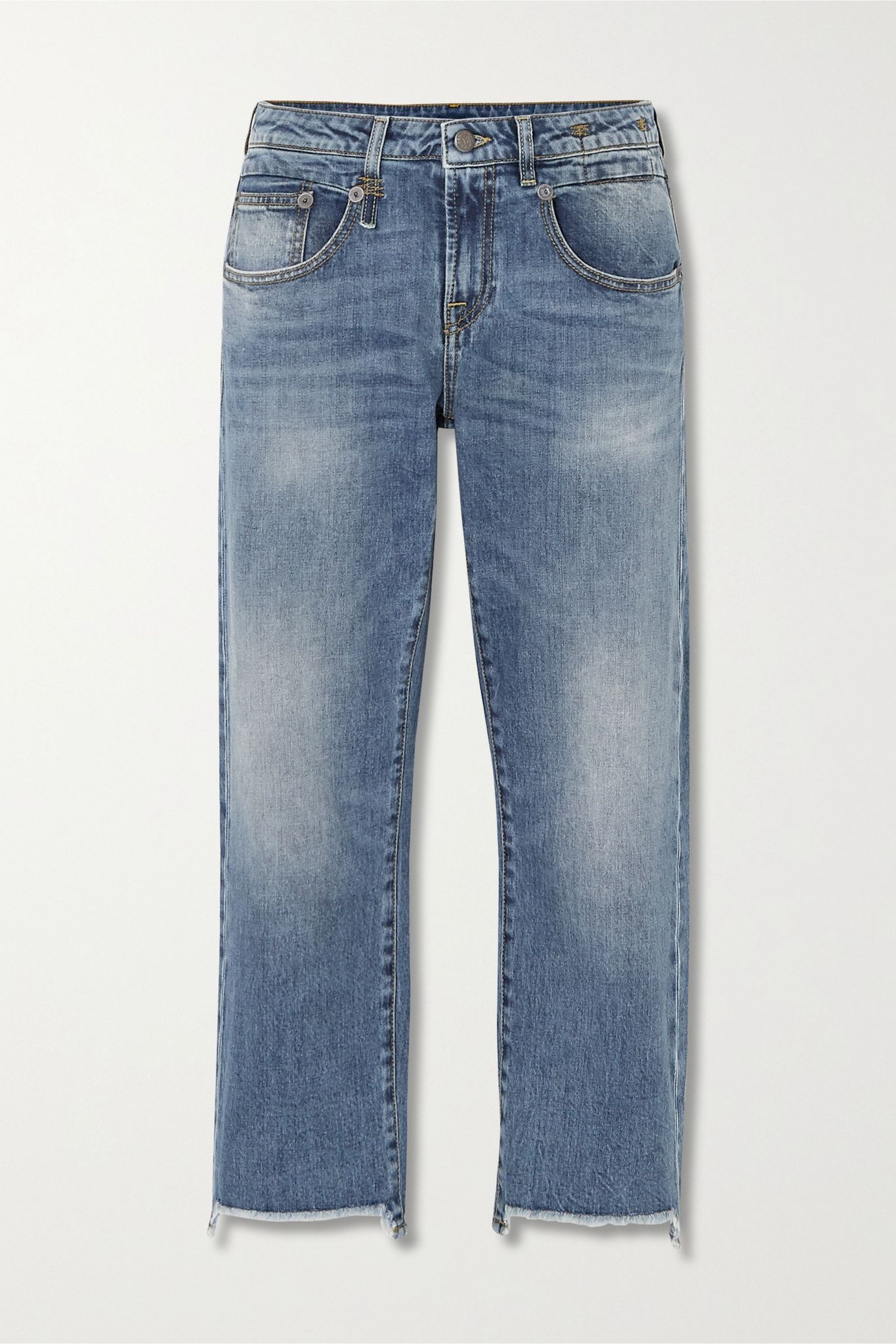 Boy Straight cropped frayed mid-rise straight-leg jeans - 1