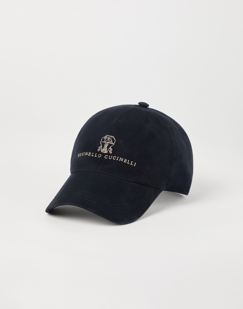 Suede baseball cap with embroidered logo - 1