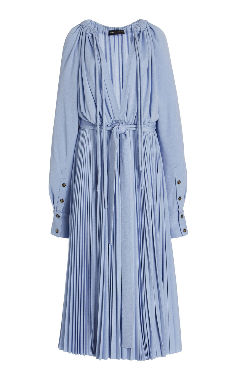 Pleated Lightweight Jersey Midi Dress blue - 1