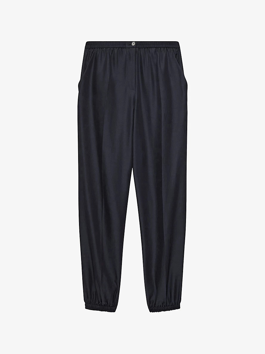 Taio tapered-leg mid-rise silk-blend trousers - 1