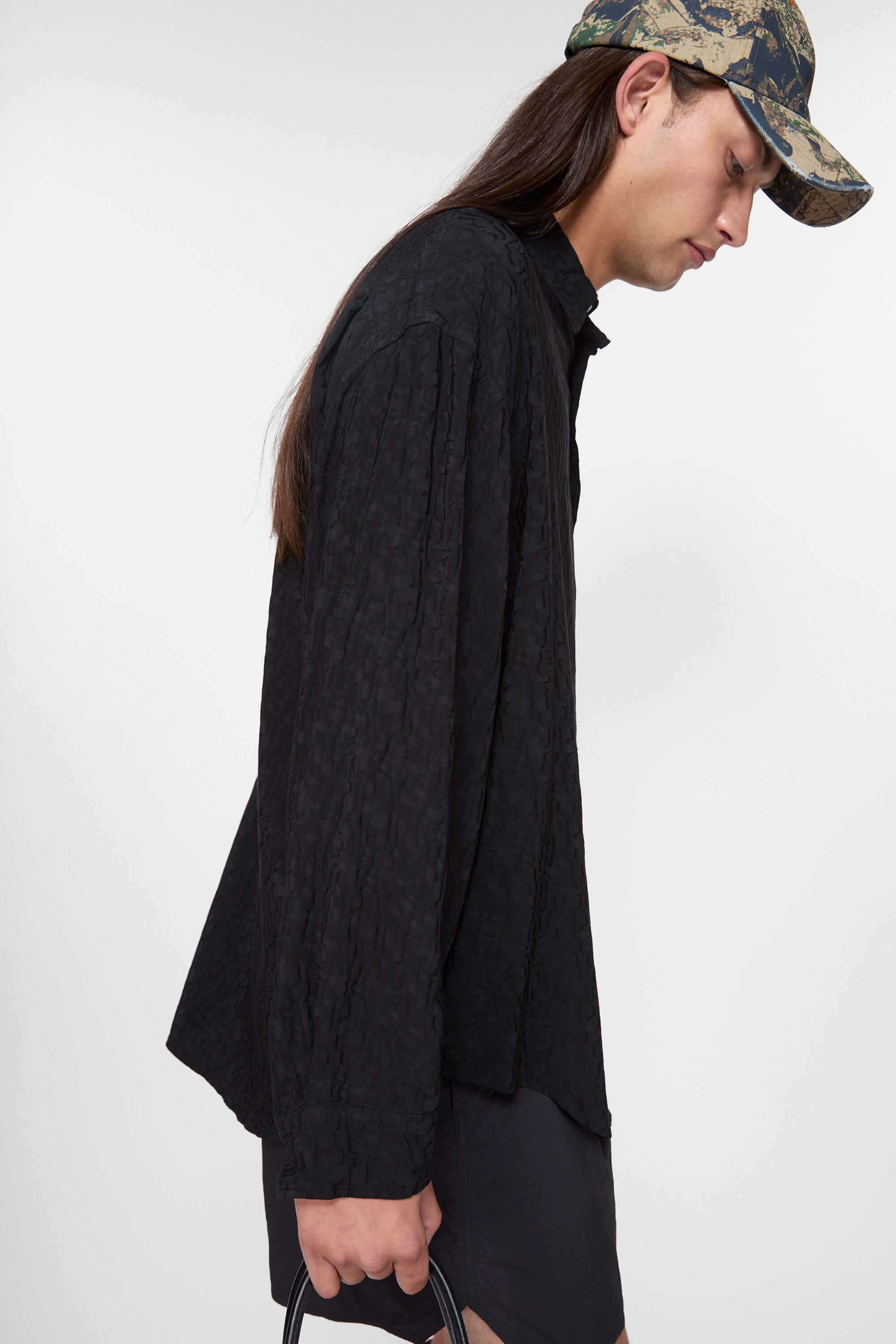 Button-up shirt monogram - Black - 4
