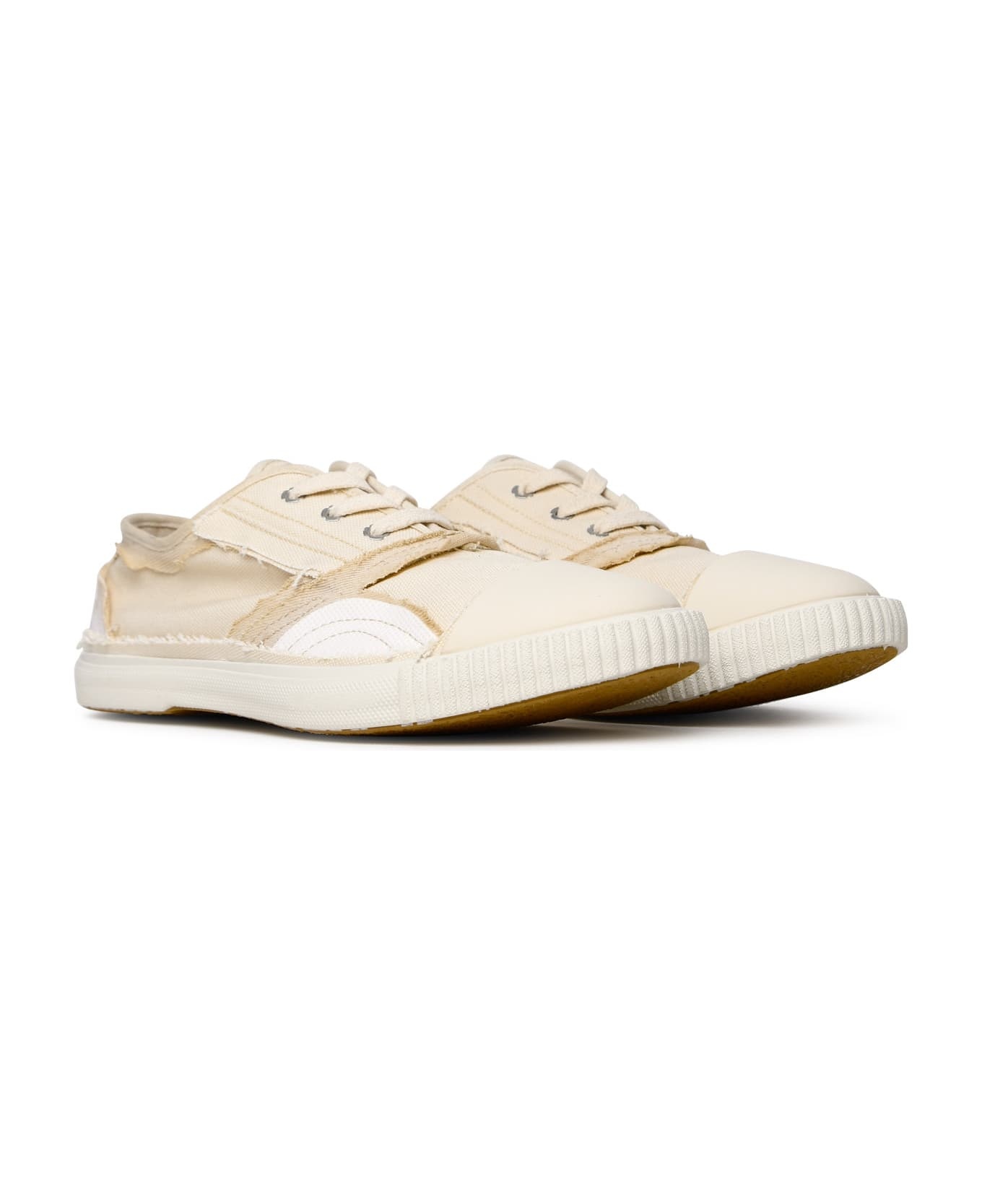 Cream Cotton Sneakers - 2