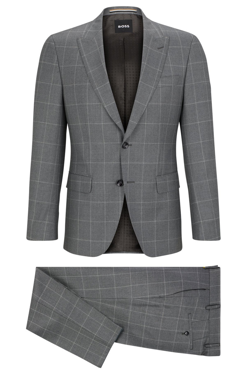 SLIM-FIT TWO-PIECE SUIT IN CHECKED VIRGIN WOOL 9