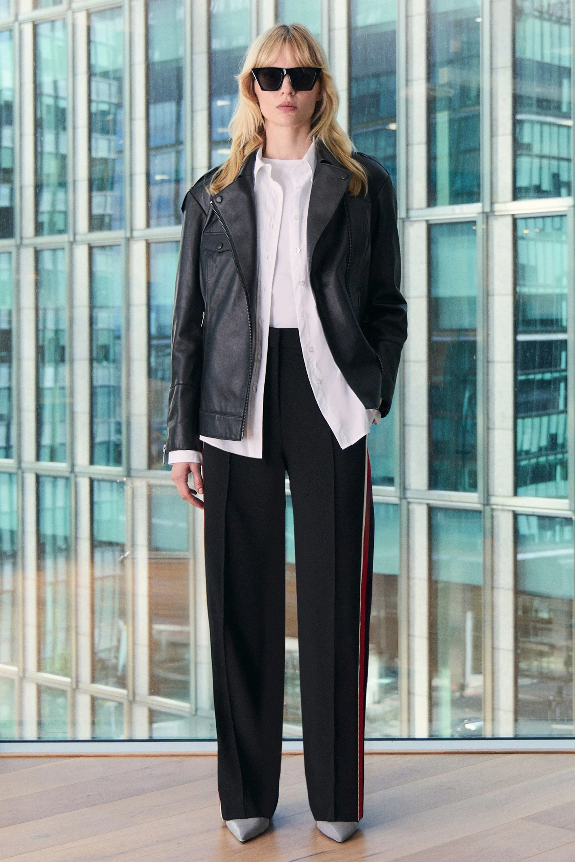 Leather Minimal Biker Jacket - 1