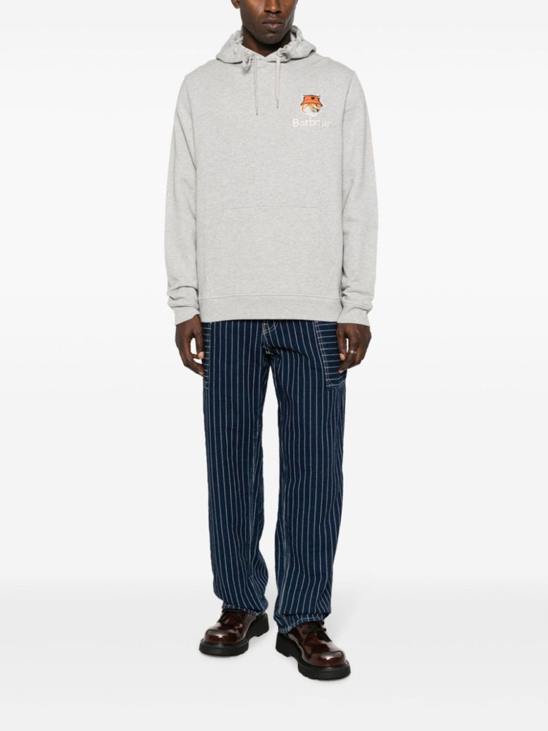 Barbour logo-embroidered cotton hoodie outlook