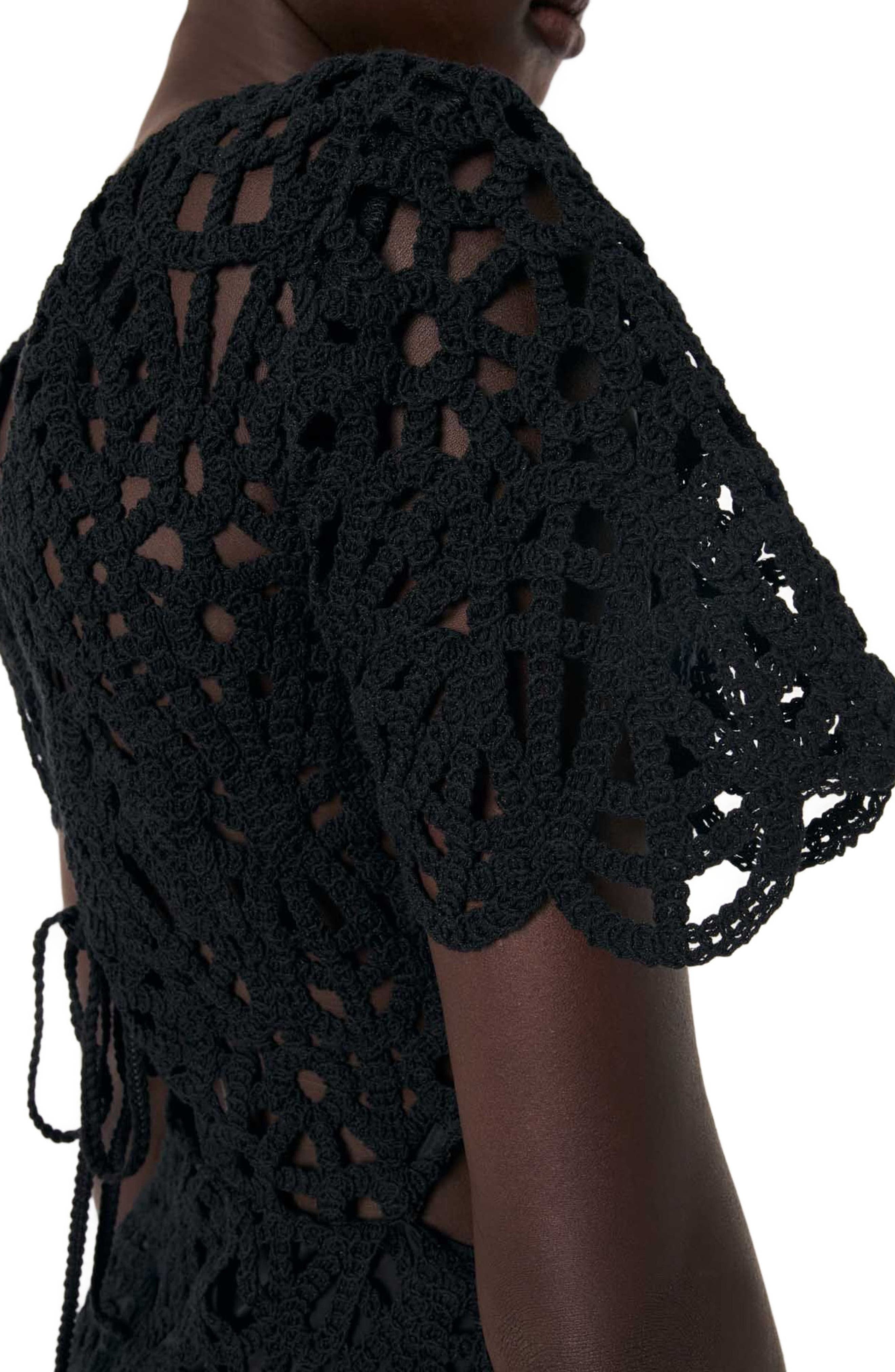 maje Short crochet dress in Black at Nordstrom - 5