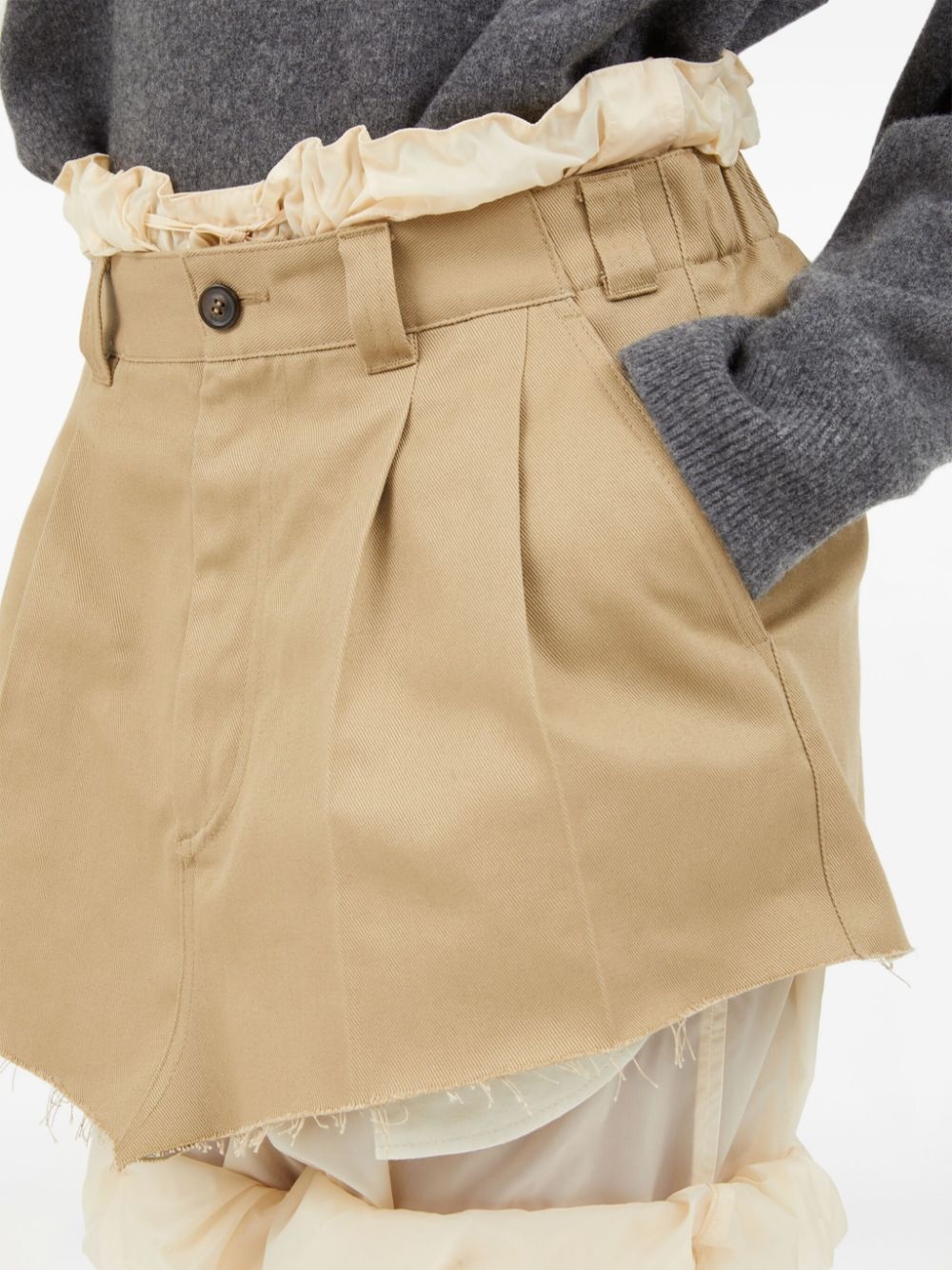 frayed-hem layered shorts - 7