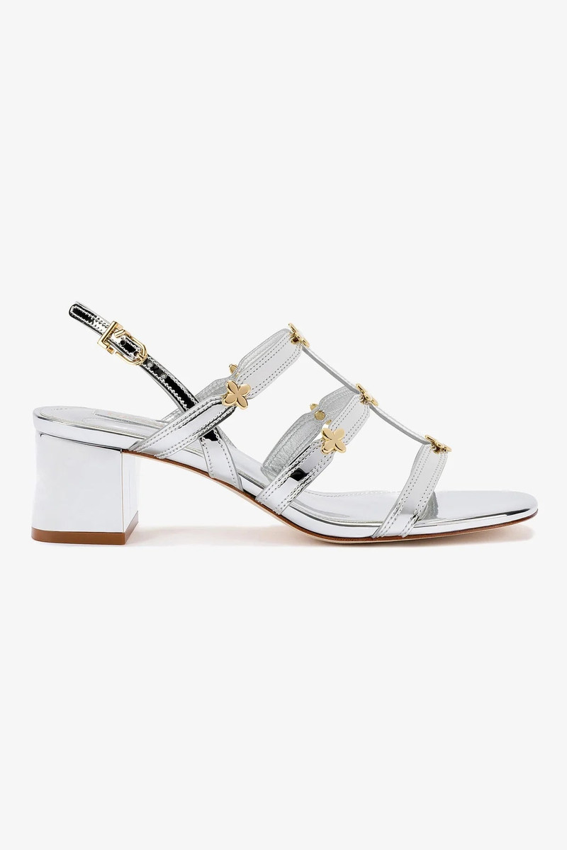 Harmony Block Sandal In Silver Specchio 1