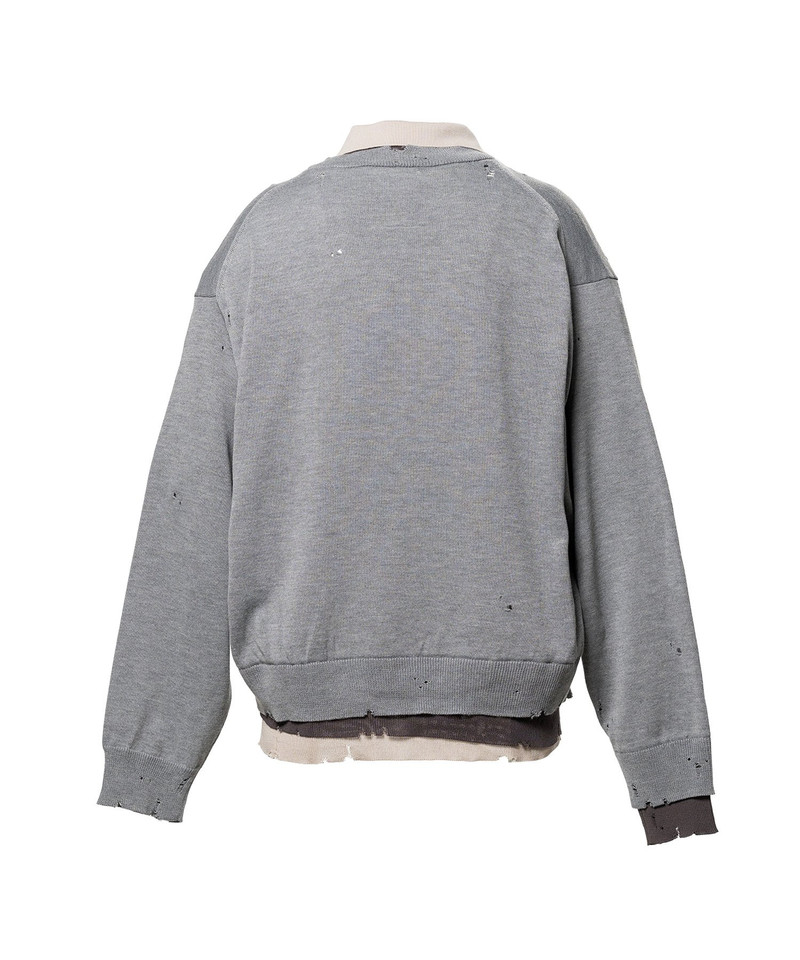 Triple Layered Knit Polo Sweater 20