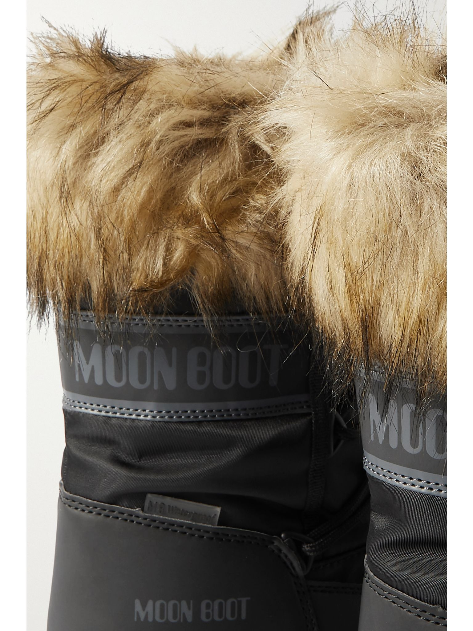 LTrack Monaco faux fur-trimmed shell and faux leather snow boots Black - 4